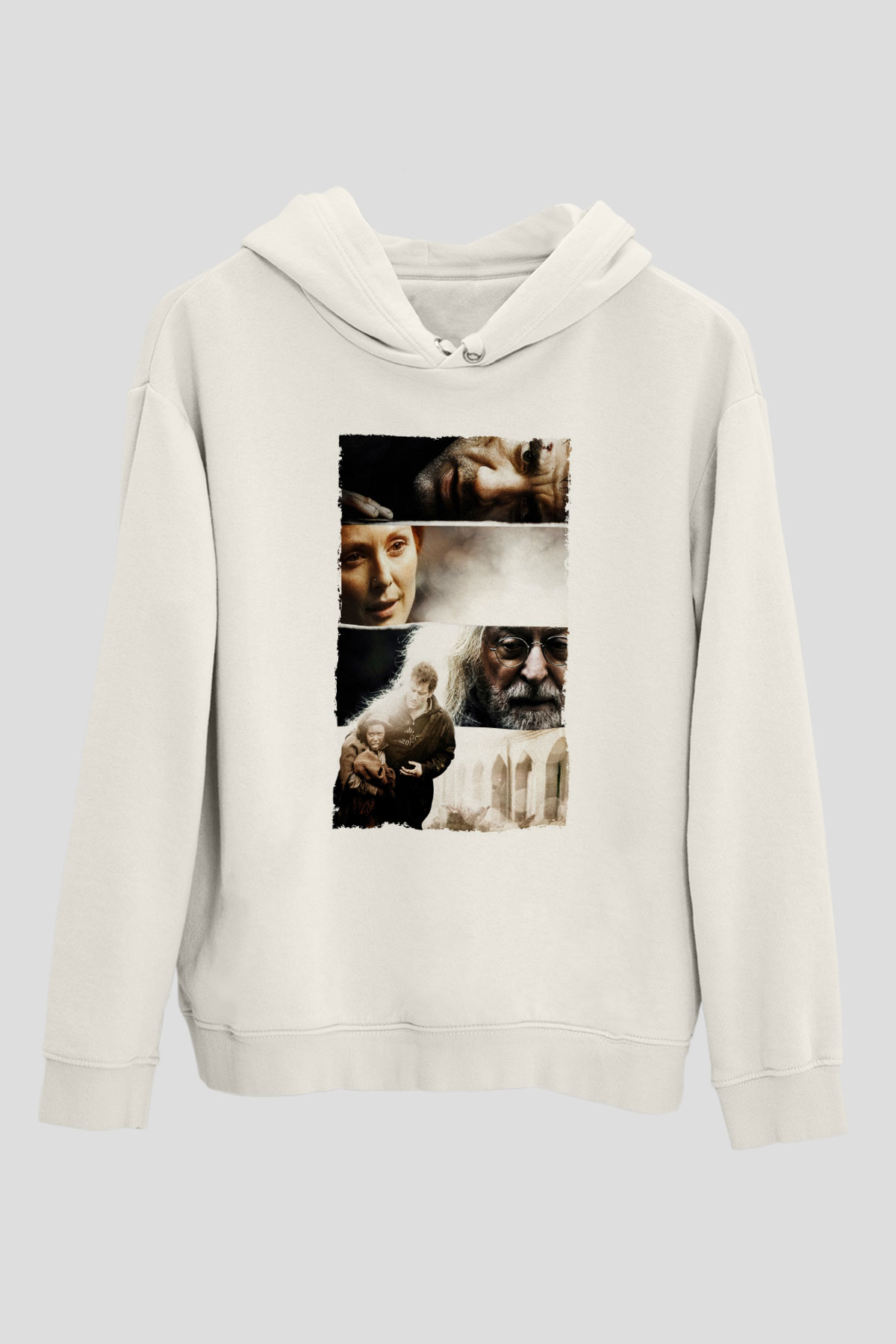 Unisex Son Umut - Children of Men Baskılı Beyaz Kapüşonlu Sweatshirt