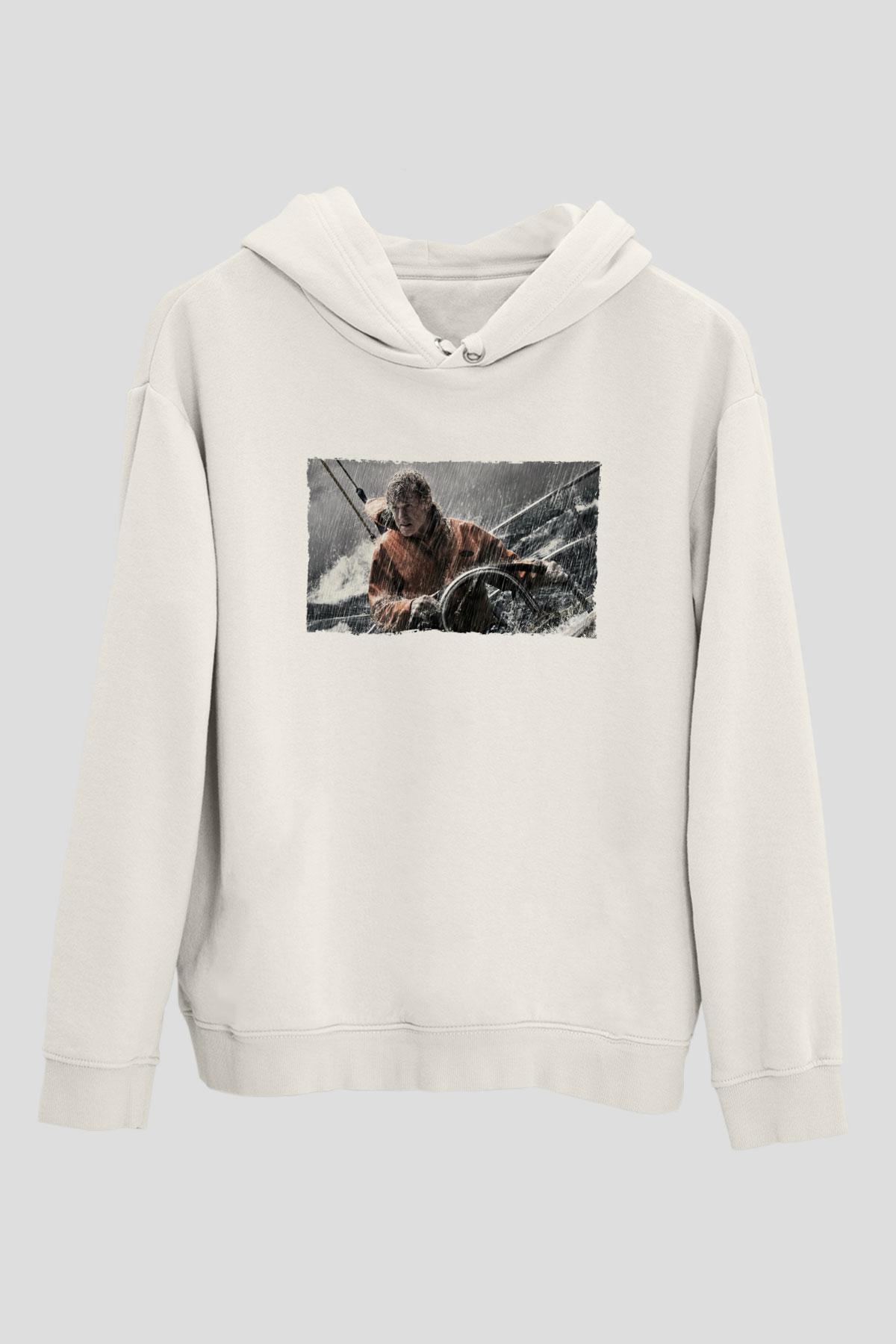Unisex Sona Doğru - All Is Lost Baskılı Beyaz Kapüşonlu Sweatshirt