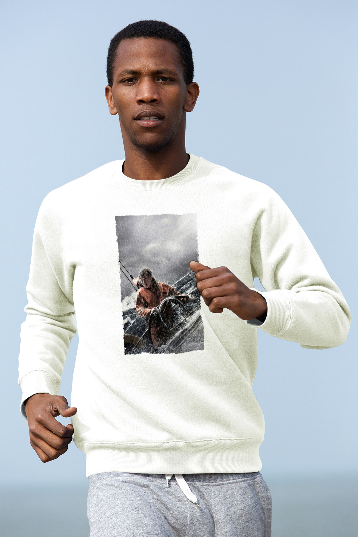 Unisex Sona Doğru - All Is Lost Baskılı Beyaz Sweatshirt