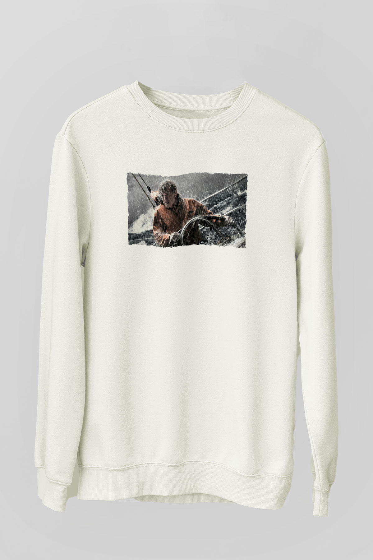 Unisex Sona Doğru - All Is Lost Baskılı Beyaz Sweatshirt