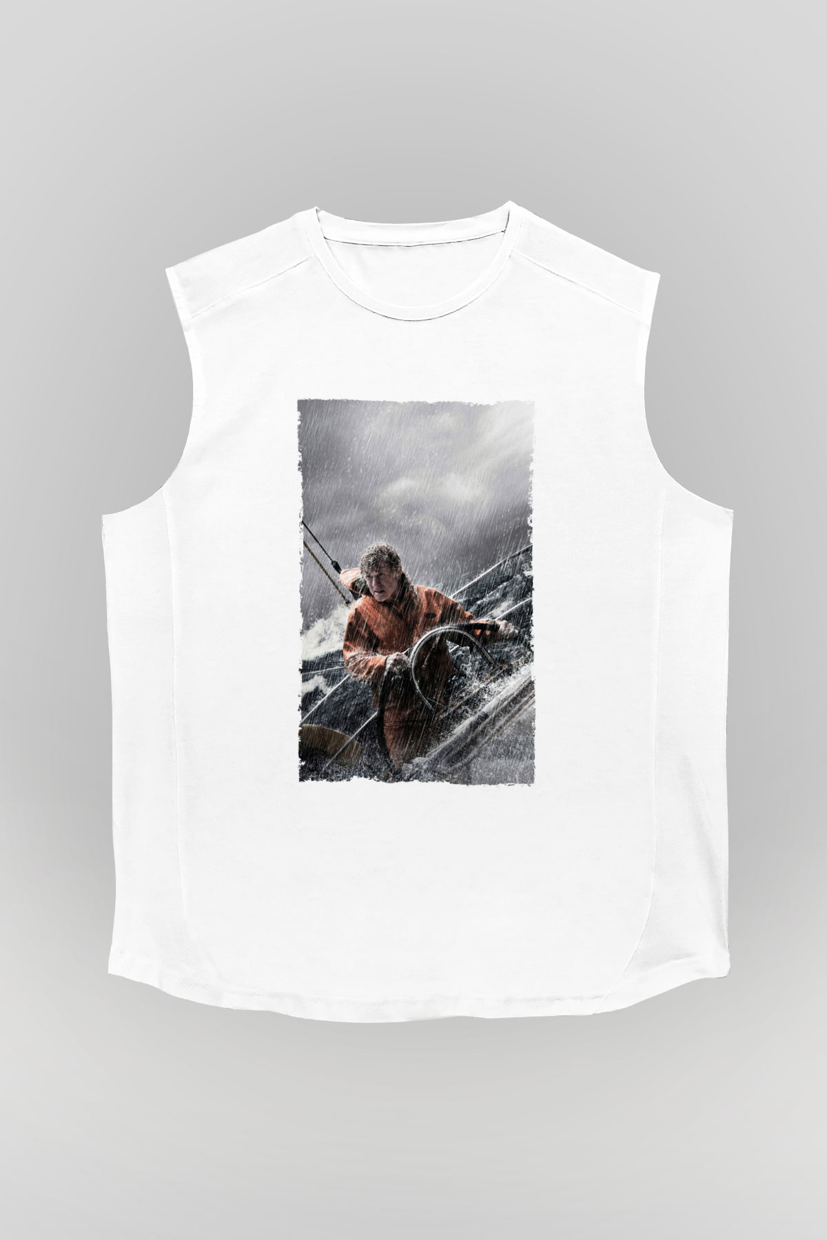 Unisex Sona Doğru - All Is Lost Baskılı Beyaz Kolsuz Tişört