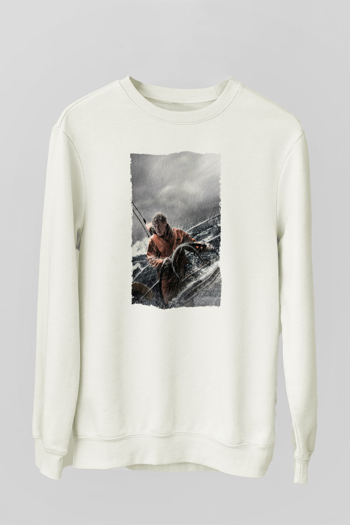 Unisex Sona Doğru - All Is Lost Baskılı Beyaz Sweatshirt