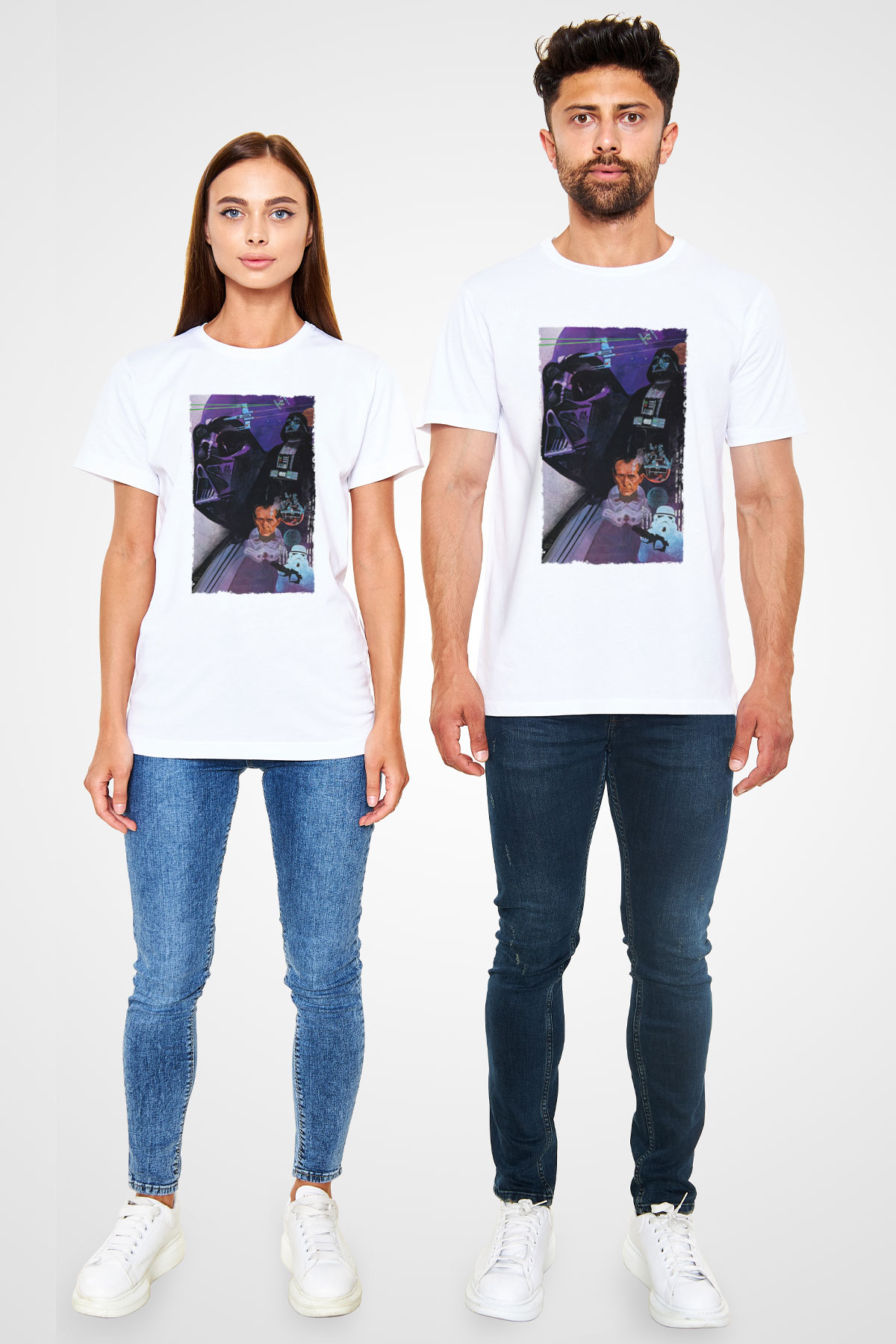 Star Wars Baskılı Beyaz T-shirt