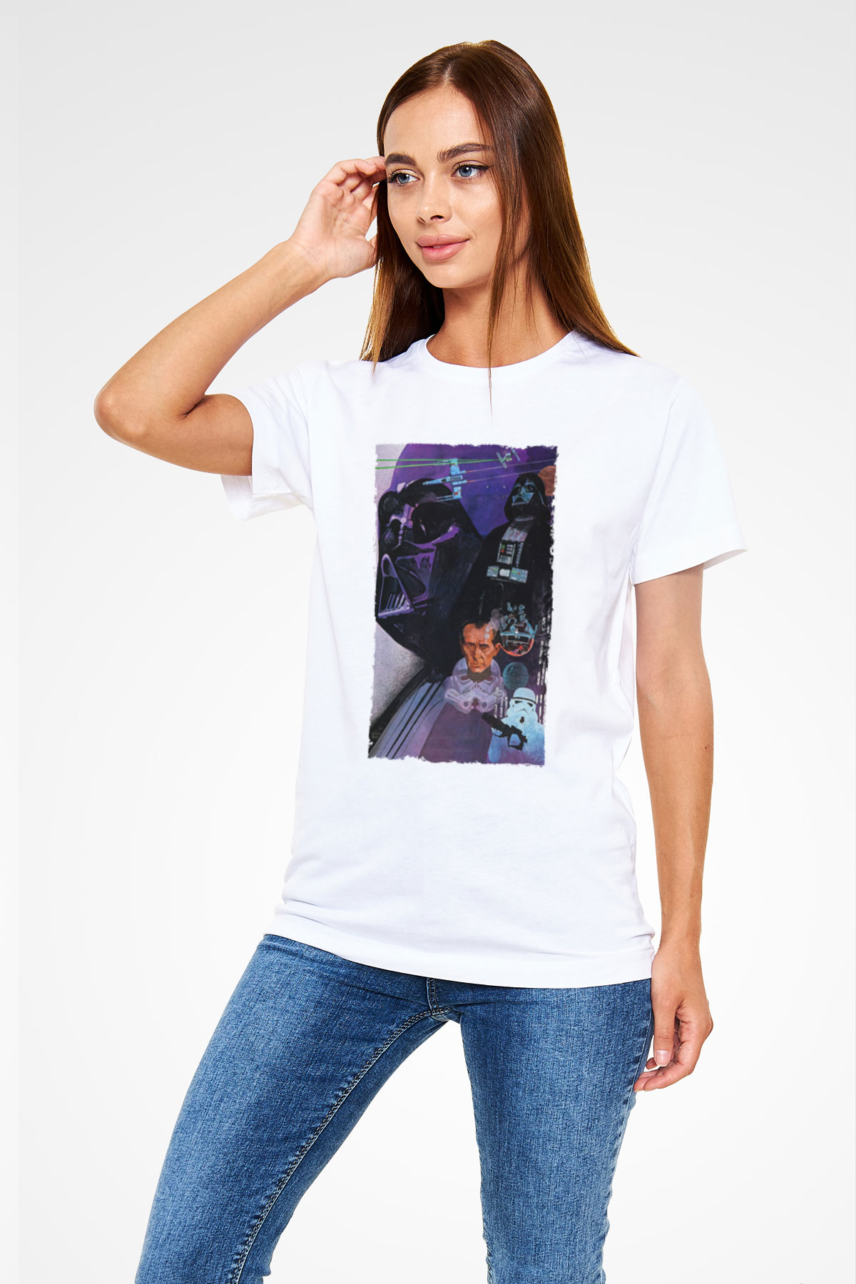 Star Wars Baskılı Beyaz T-shirt