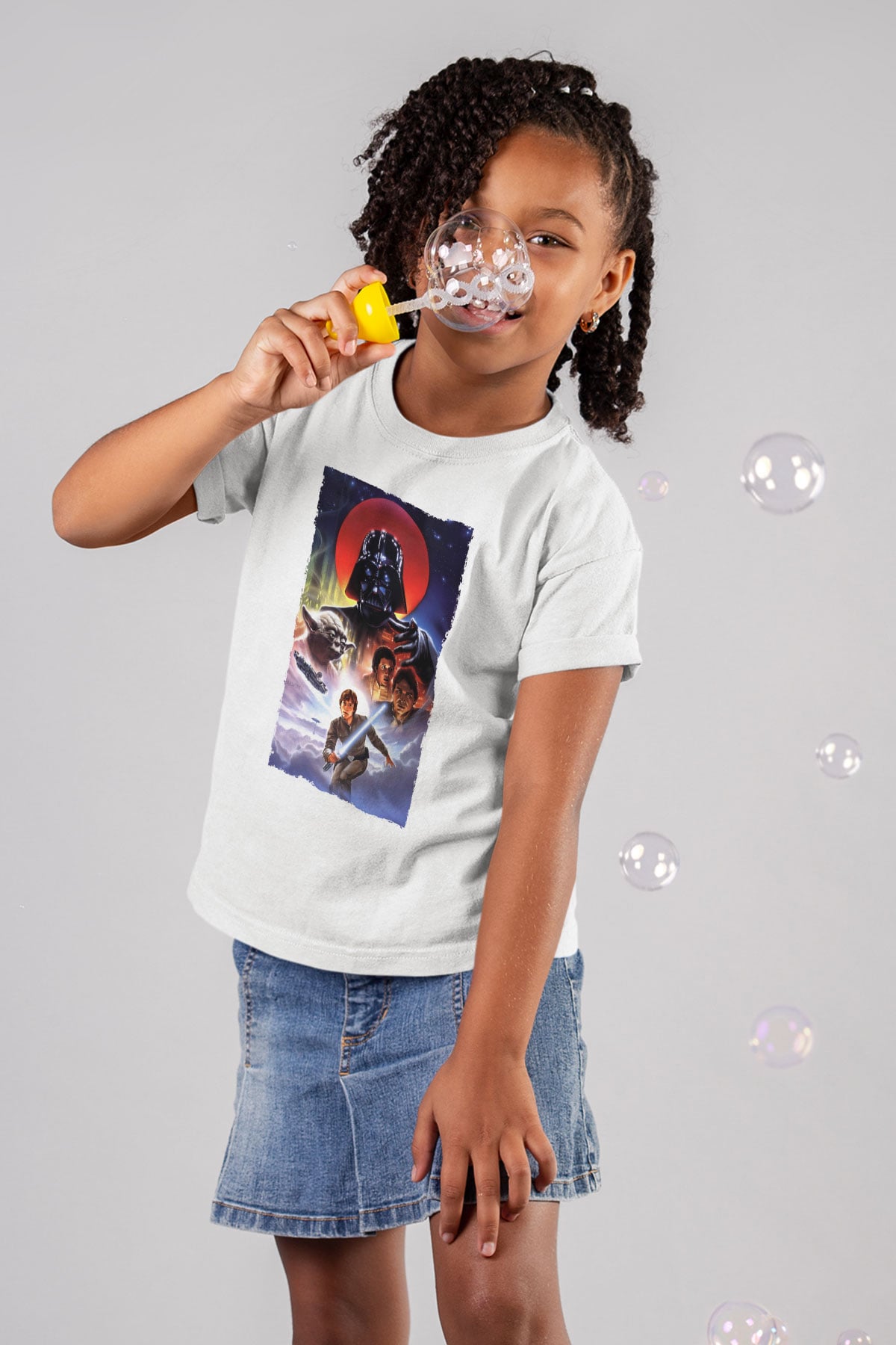 Unisex Star Wars İmparatorun Dönüşü (The Empire Strikes Back) Baskılı Beyaz Çocuk Tshirt