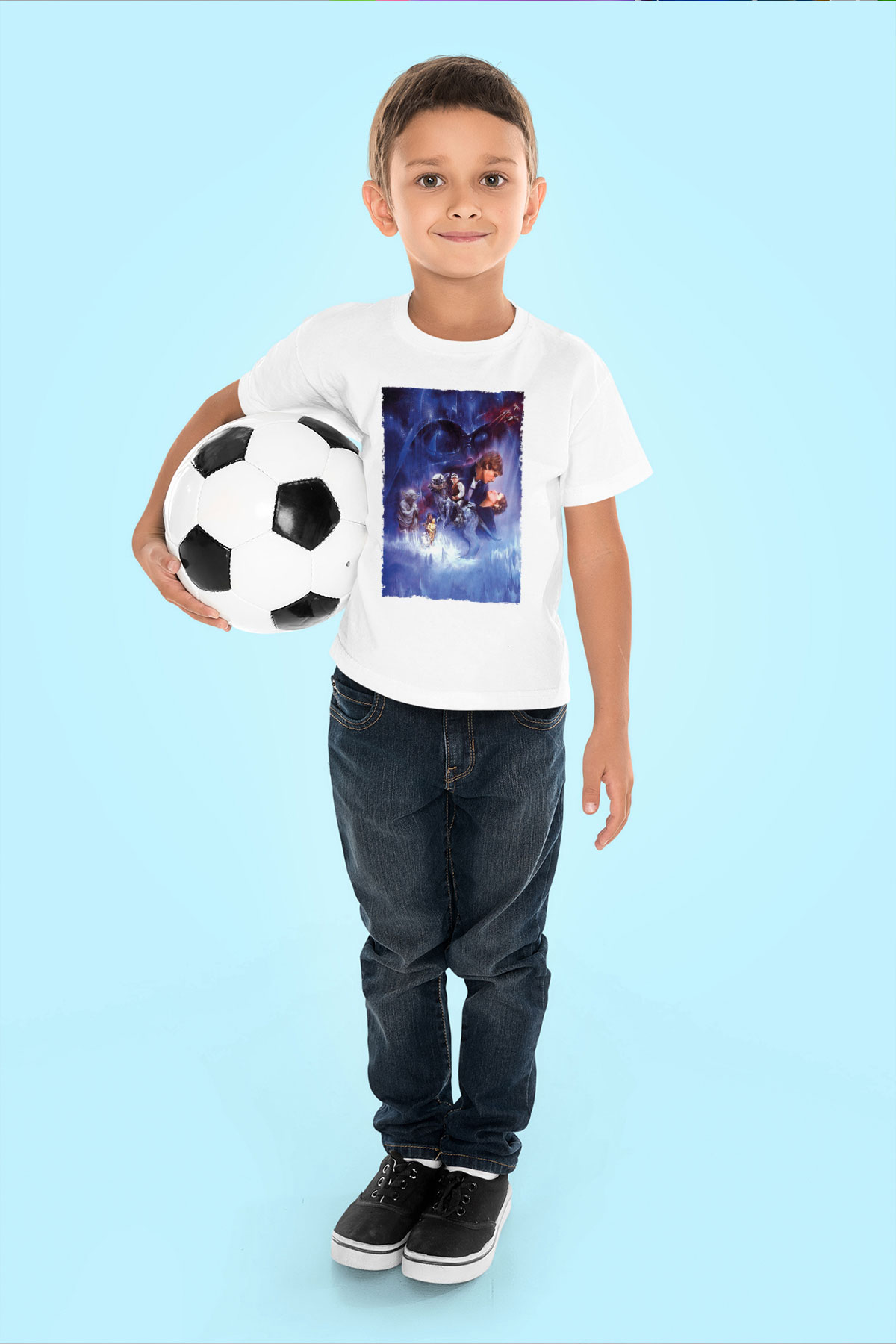 Unisex Star Wars İmparatorun Dönüşü (The Empire Strikes Back) Baskılı Beyaz Çocuk Tshirt