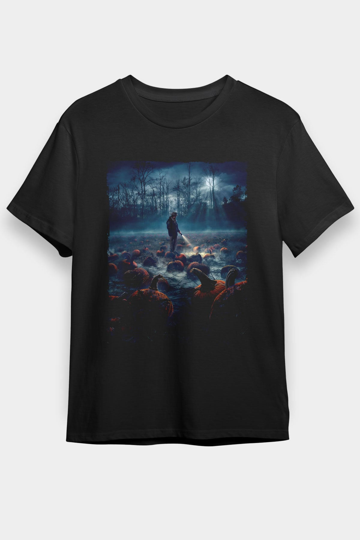 Stranger Things Baskılı Siyah T-Shirt