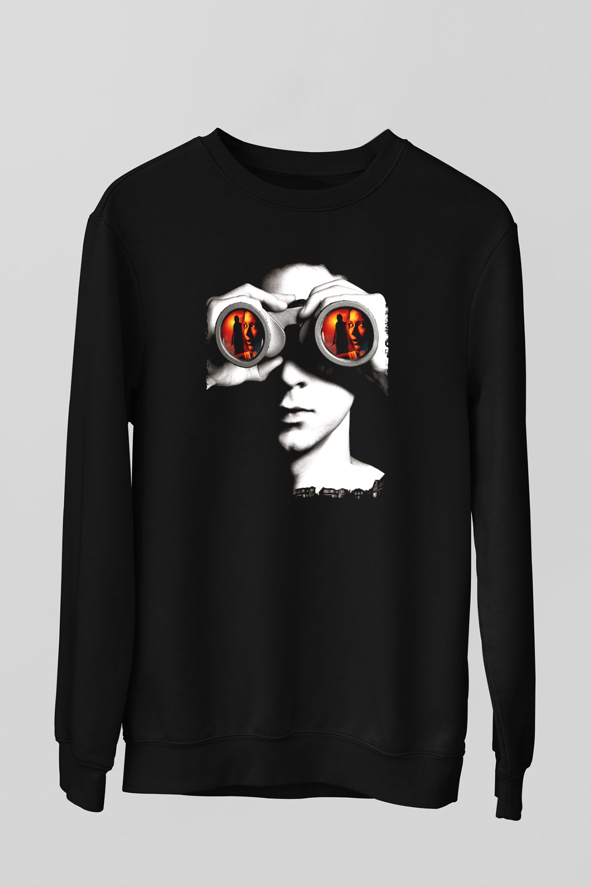 Unisex Şüphe (Disturbia) Baskılı Siyah Sweatshirt