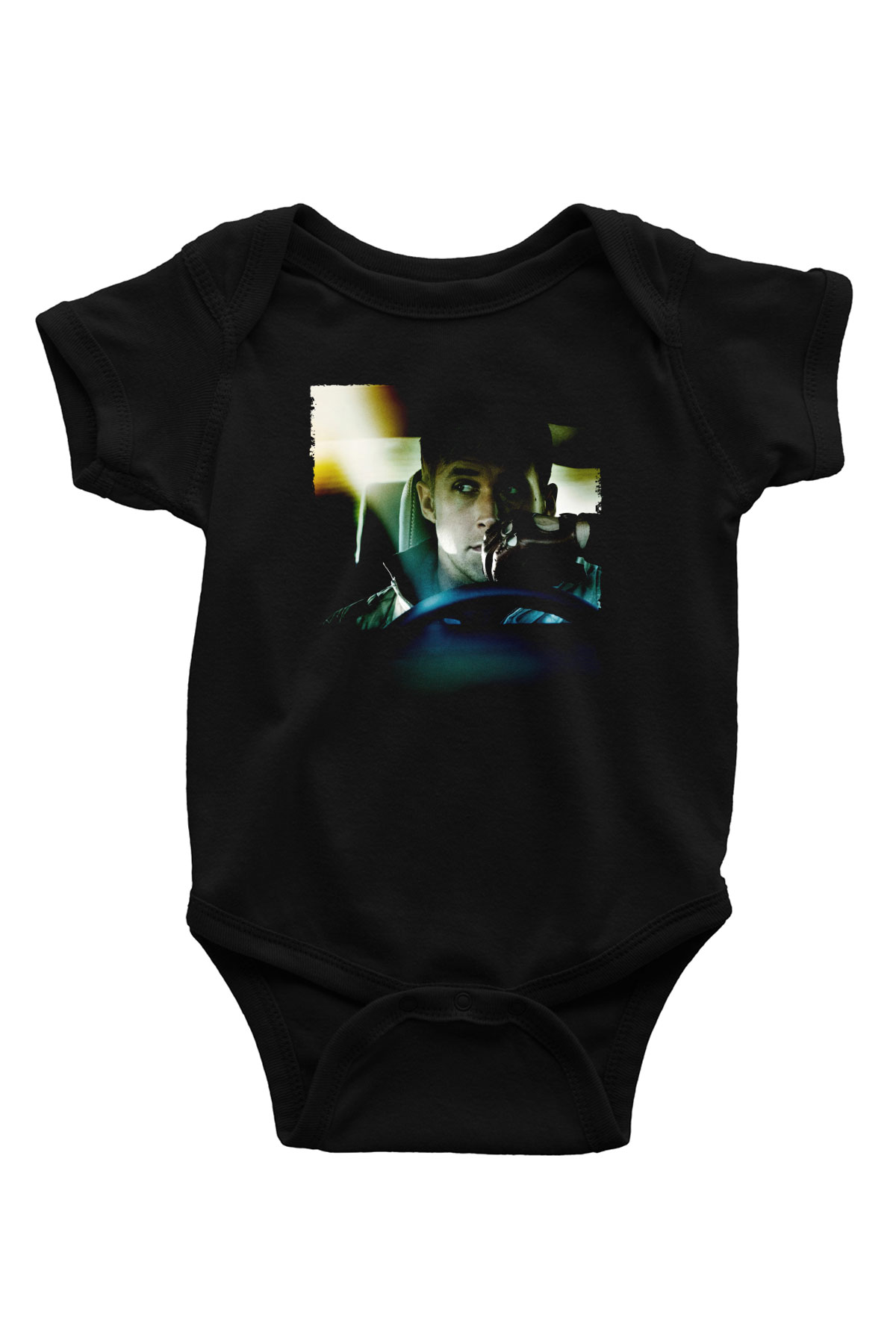 Unisex Sürücü (Drive) Baskılı Siyah Bebek Body - Zıbın