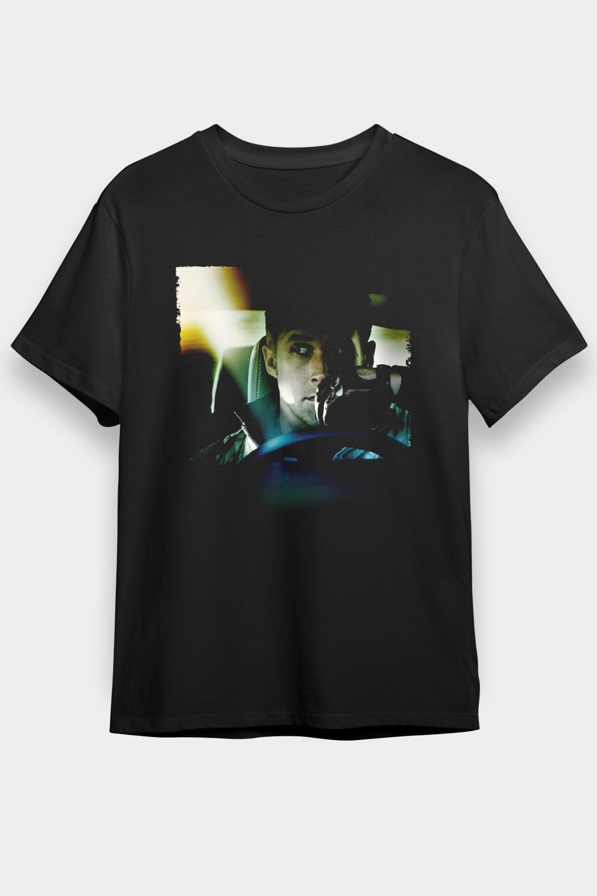 Sürücü (Drive) Baskılı Siyah Tshirt