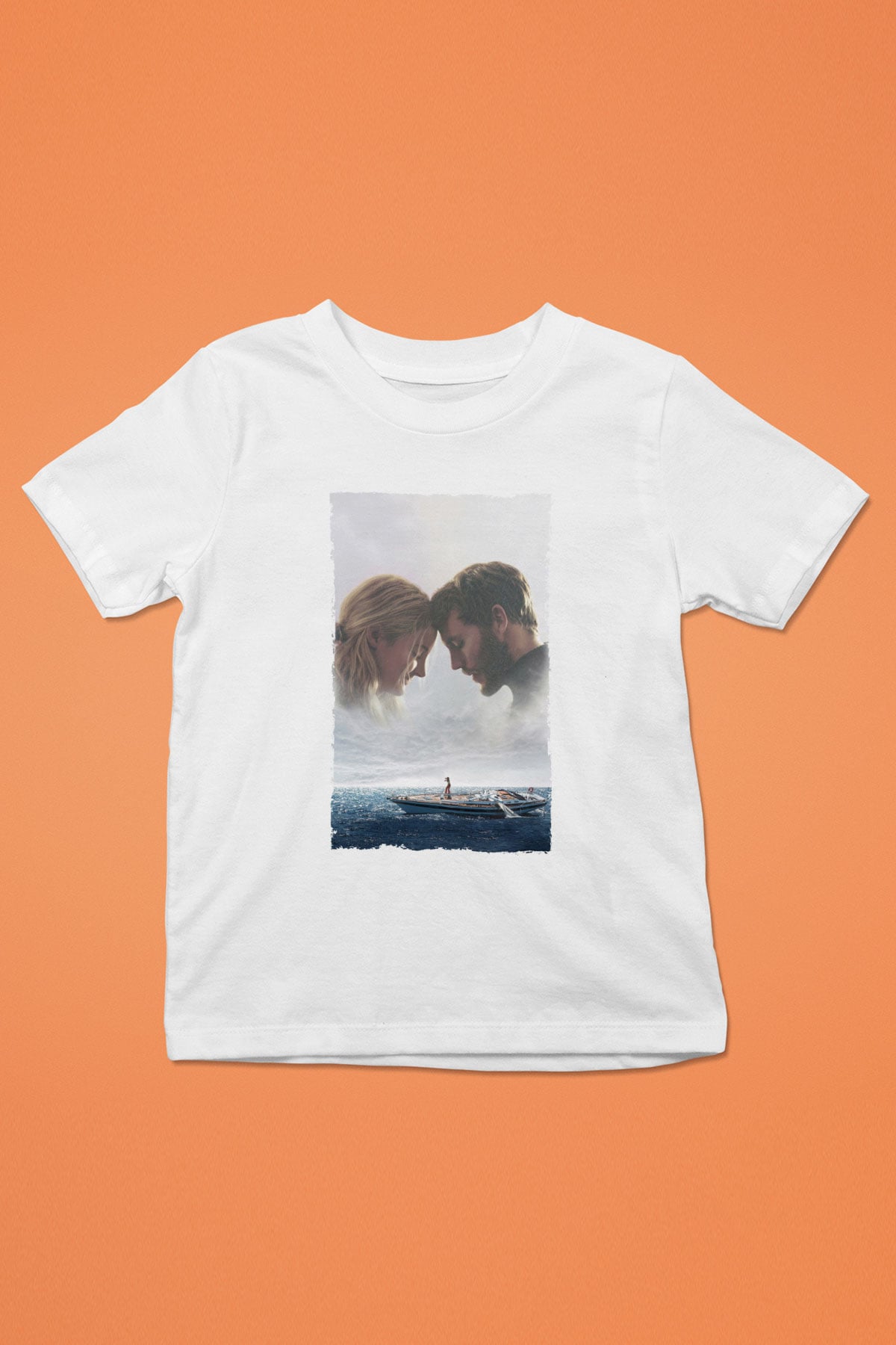 Unisex Sürükleniş - Adrift Baskılı Beyaz Çocuk Tişört