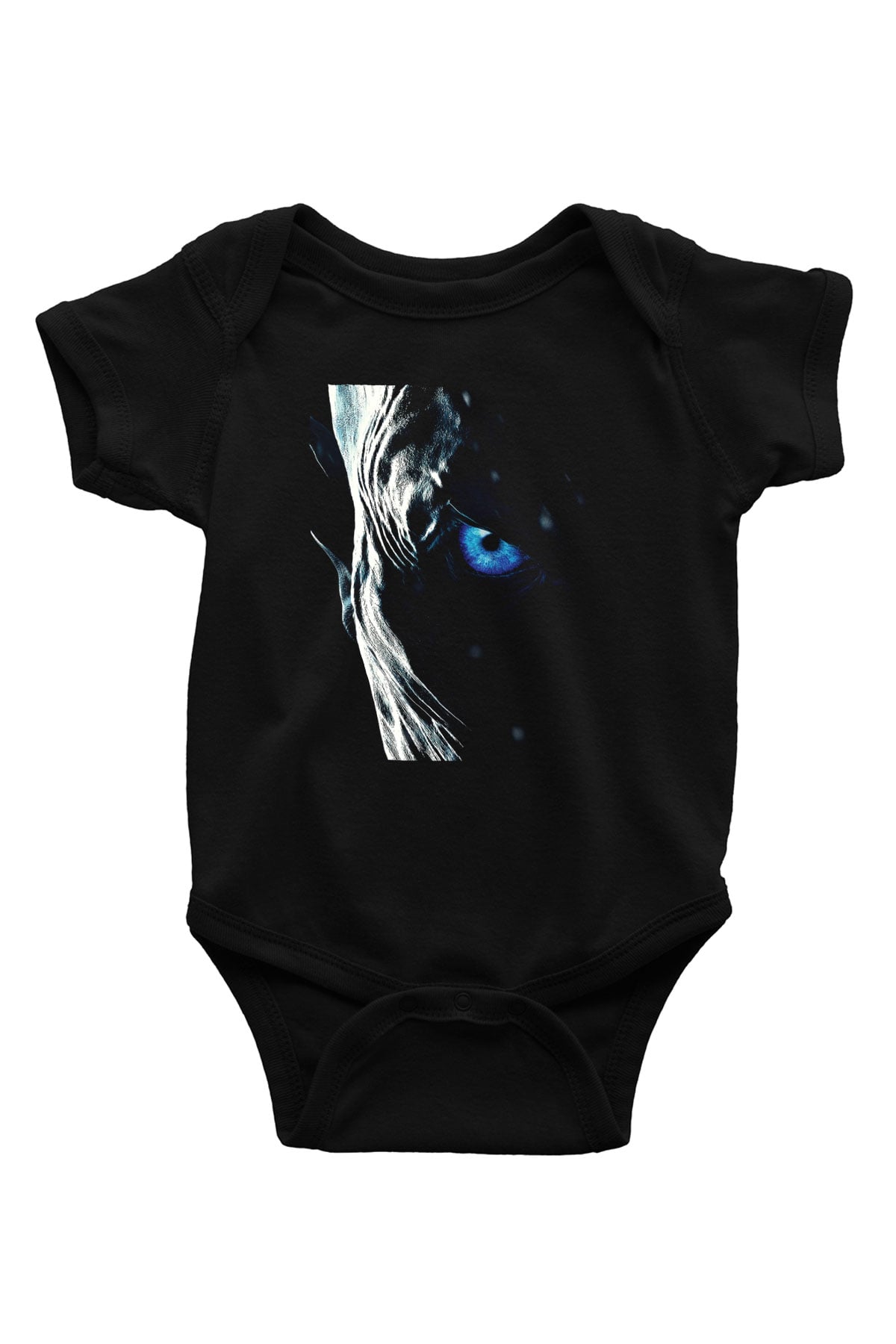 Unisex Taht Oyunları Baskılı Siyah Bebek Body - Zıbın