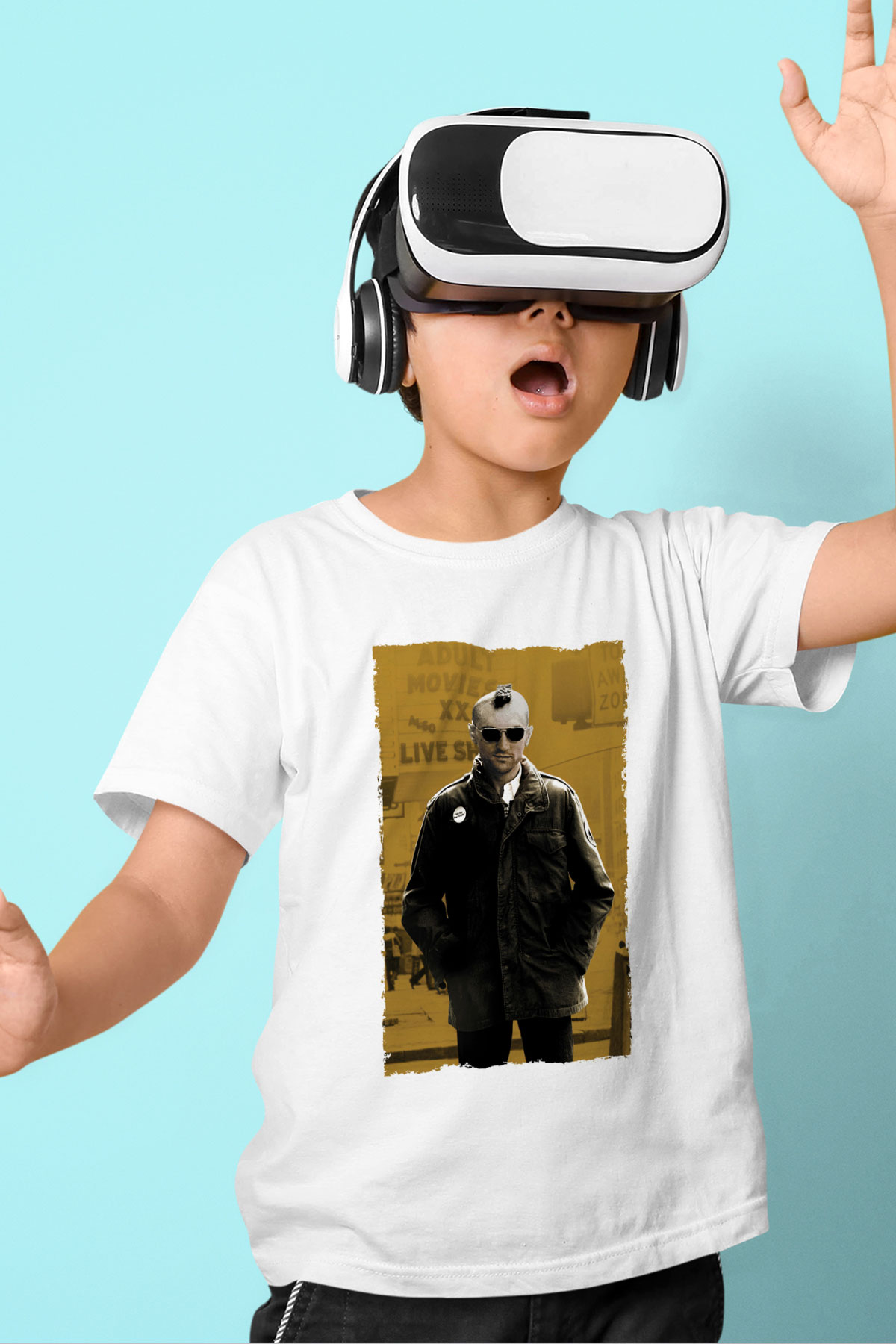 Unisex Taksi Şoförü (Taxi Driver) Baskılı Beyaz Çocuk Tshirt