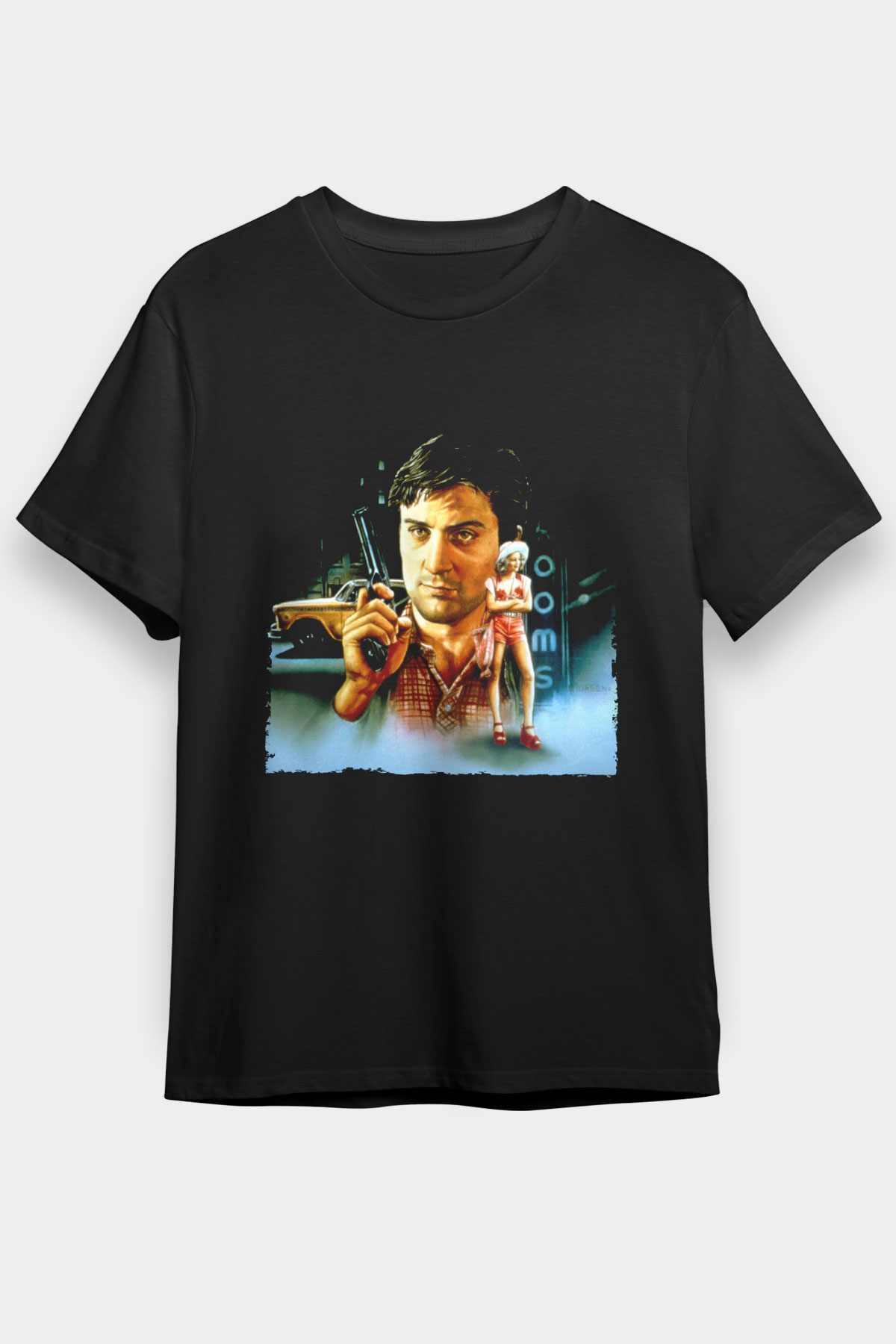 Taksi Şoförü (Taxi Driver) Baskılı Siyah Tshirt