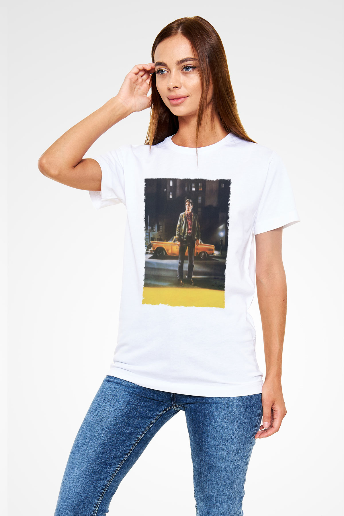 Taksi Şoförü (Taxi Driver) Baskılı Beyaz Tişört