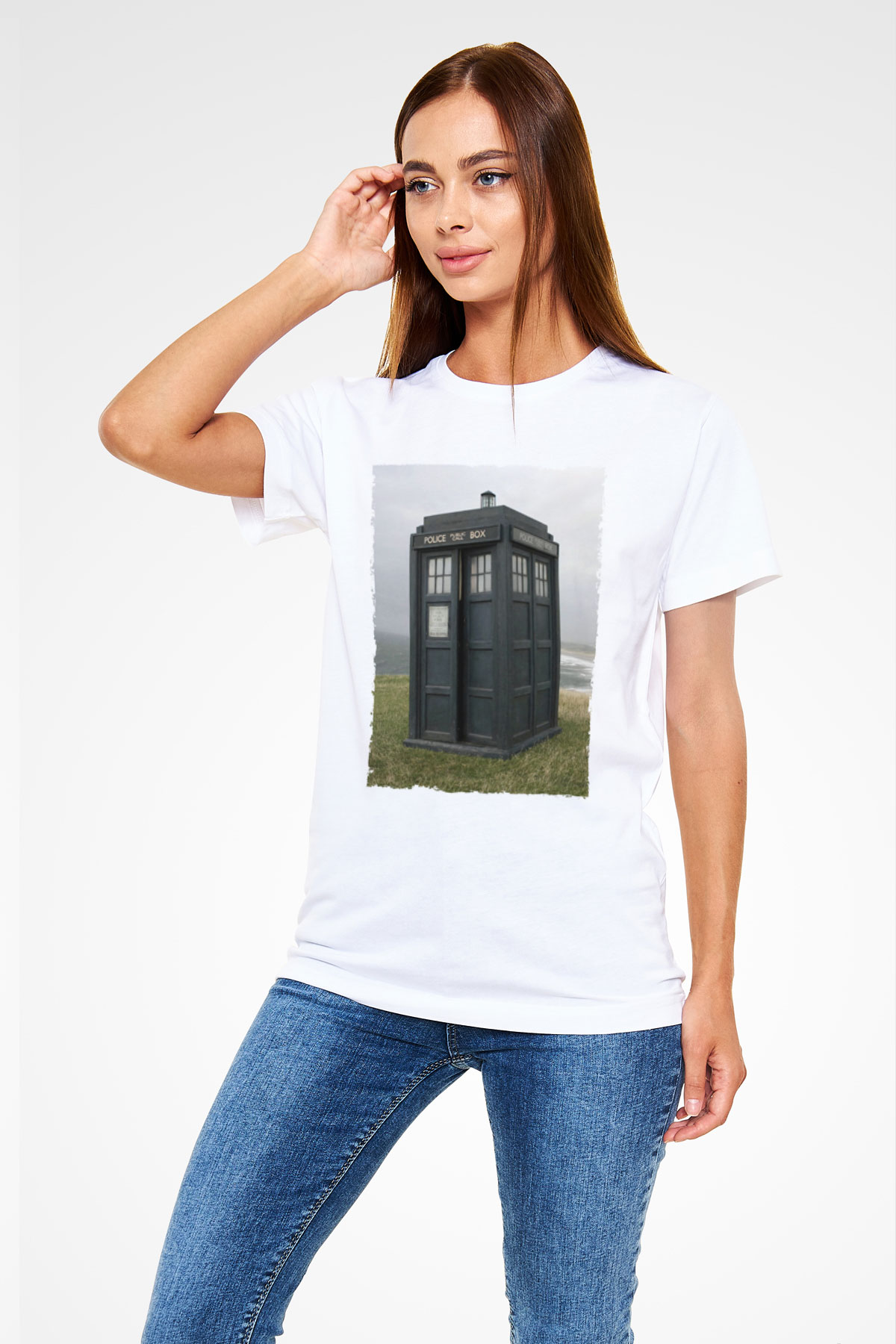 Tardis - Doctor Who Baskılı Beyaz Tshirt