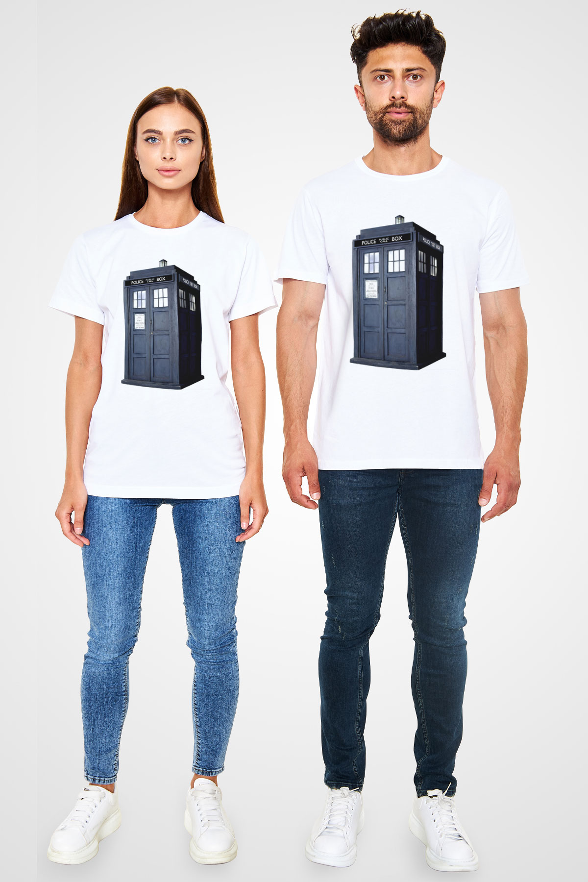 Tardis - Doctor Who Baskılı Beyaz T-shirt