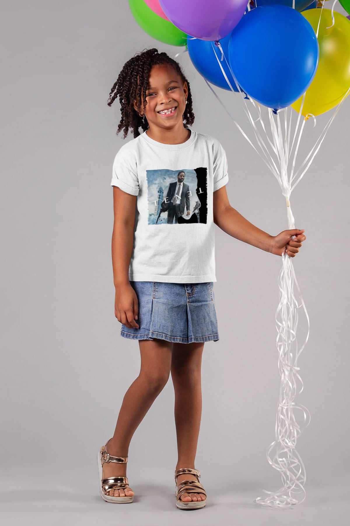 Unisex Tenet Baskılı Beyaz Çocuk Tshirt