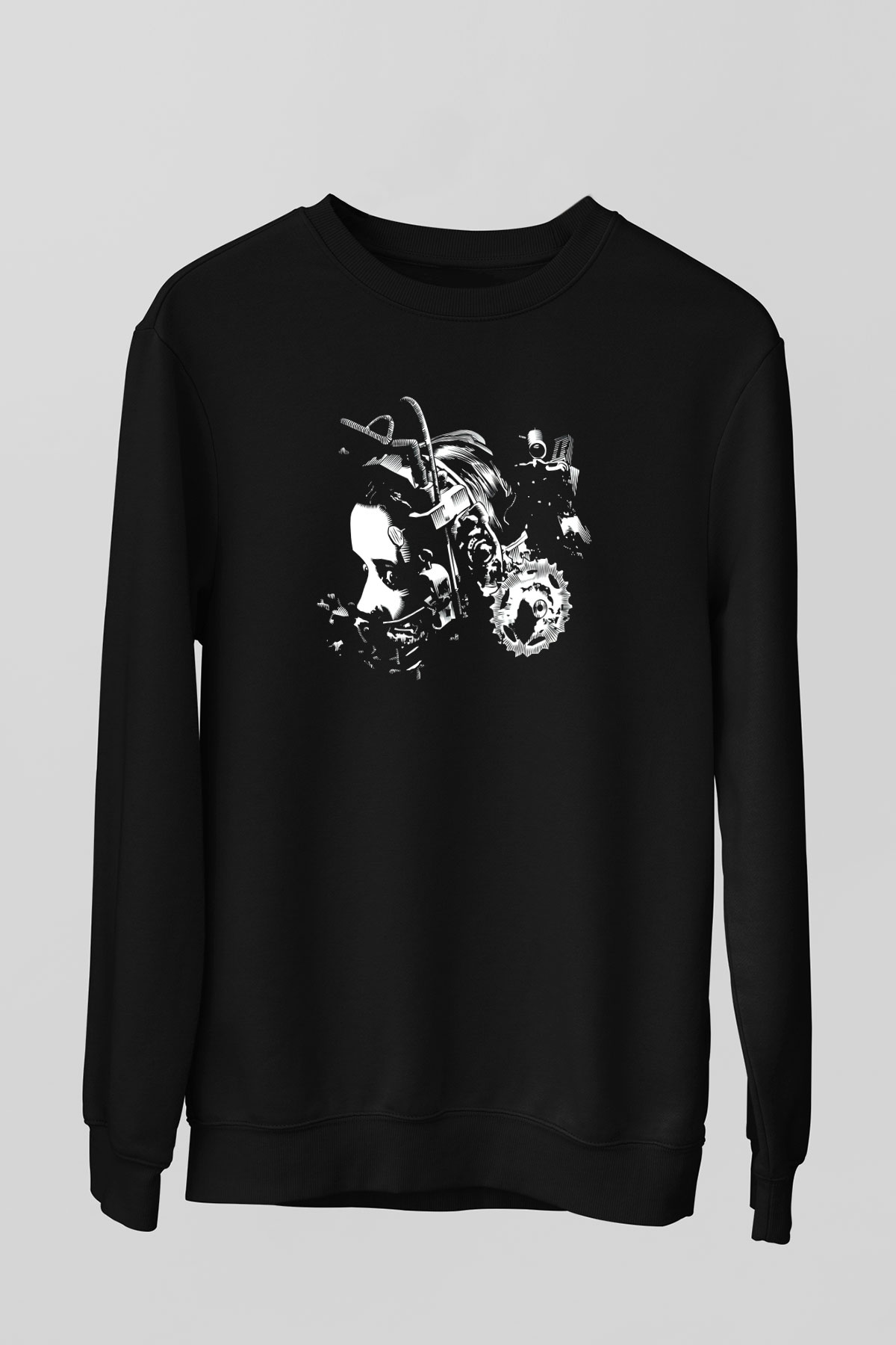 Unisex Testere III (Saw III) Baskılı Siyah Sweatshirt