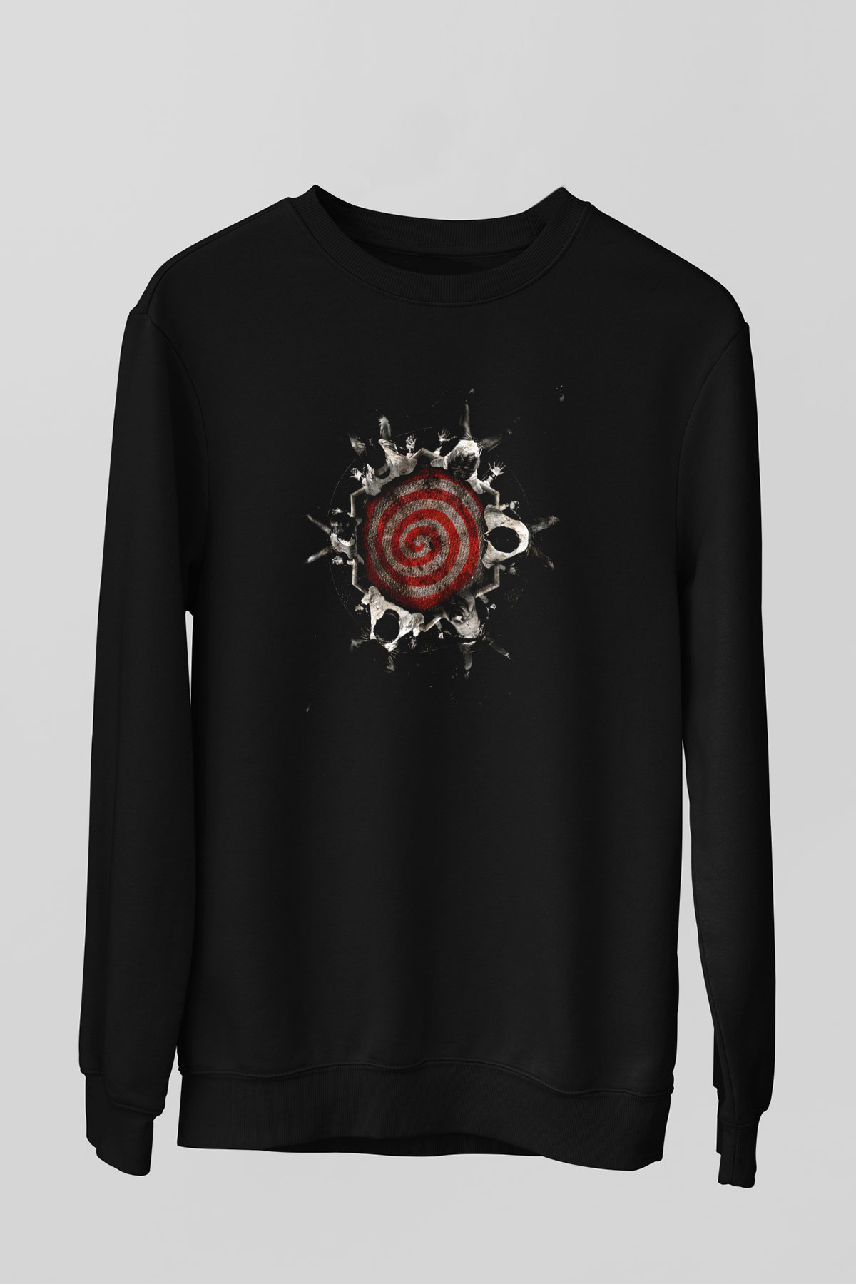 Unisex Testere VI (Saw VI) Baskılı Siyah Sweatshirt