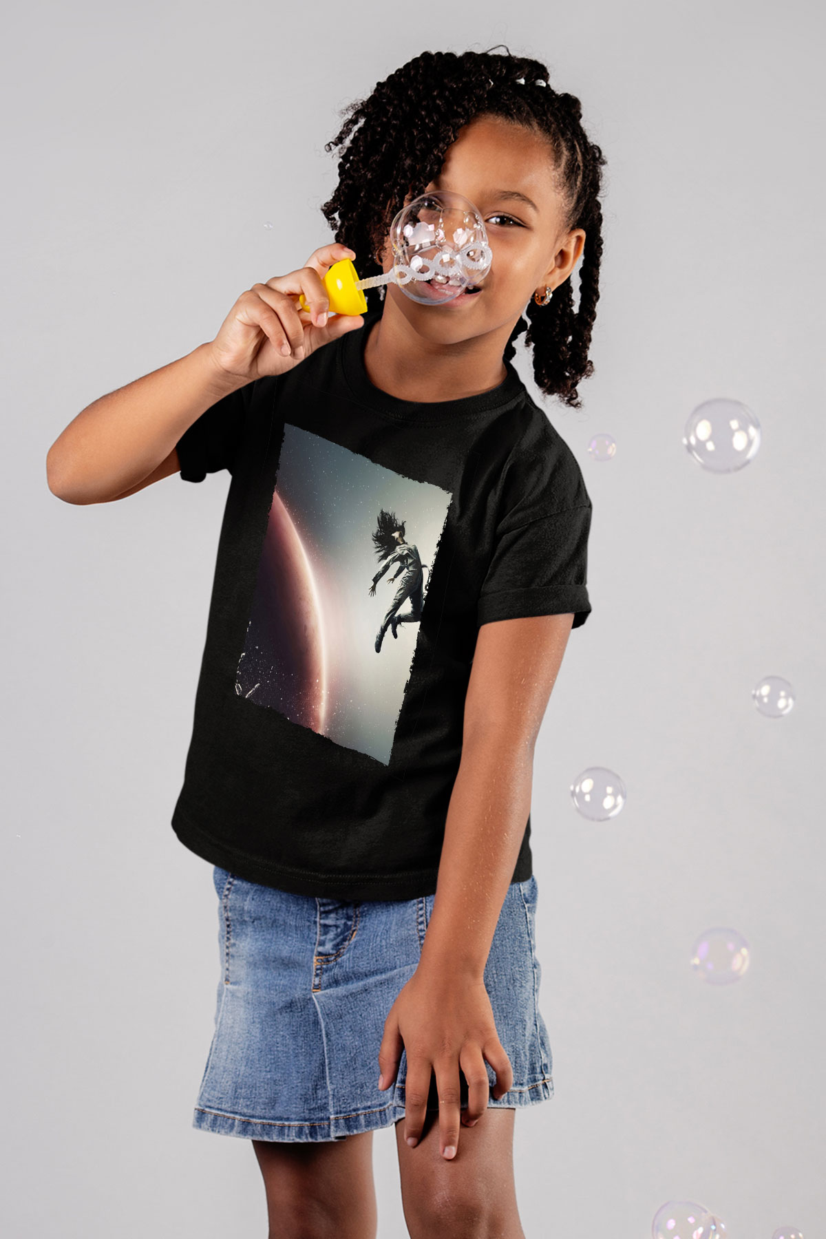 Unisex The Expanse Baskılı Siyah Çocuk Tshirt
