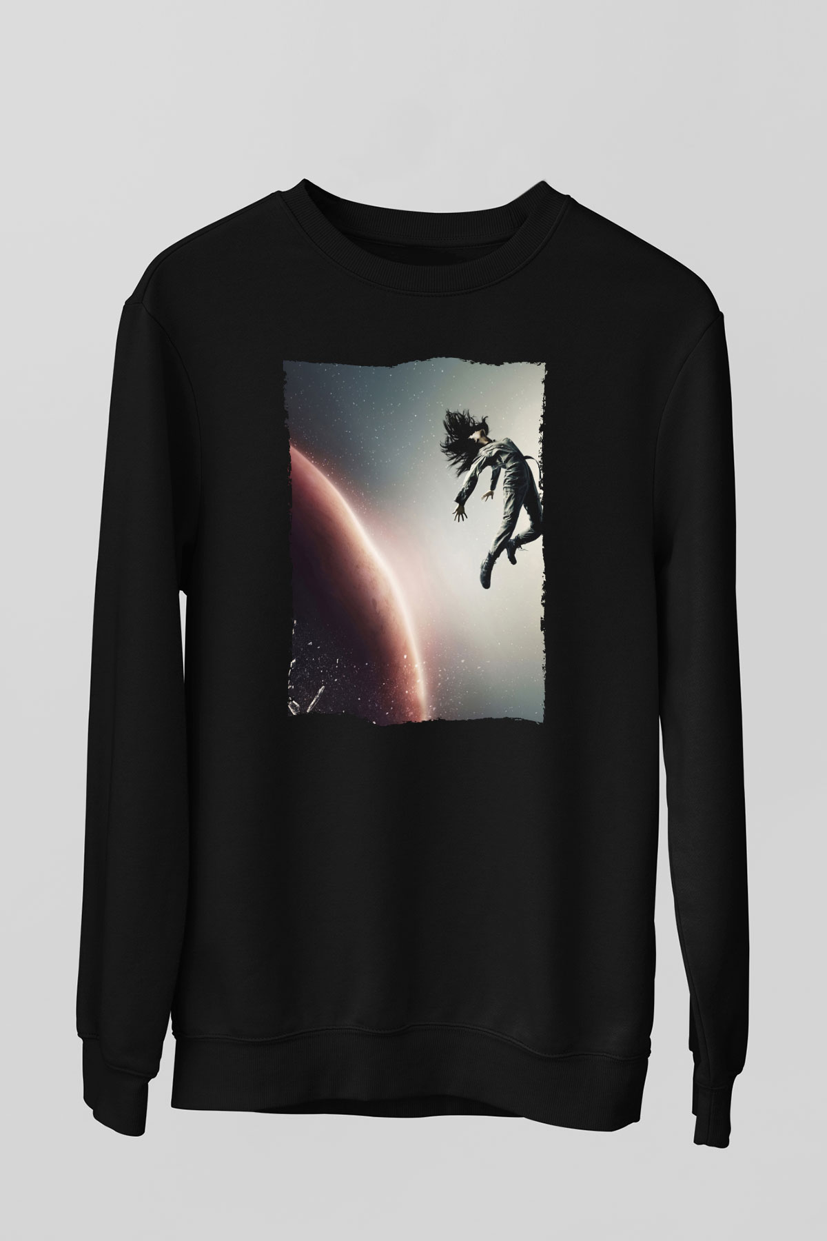 Unisex The Expanse Baskılı Siyah Sweatshirt