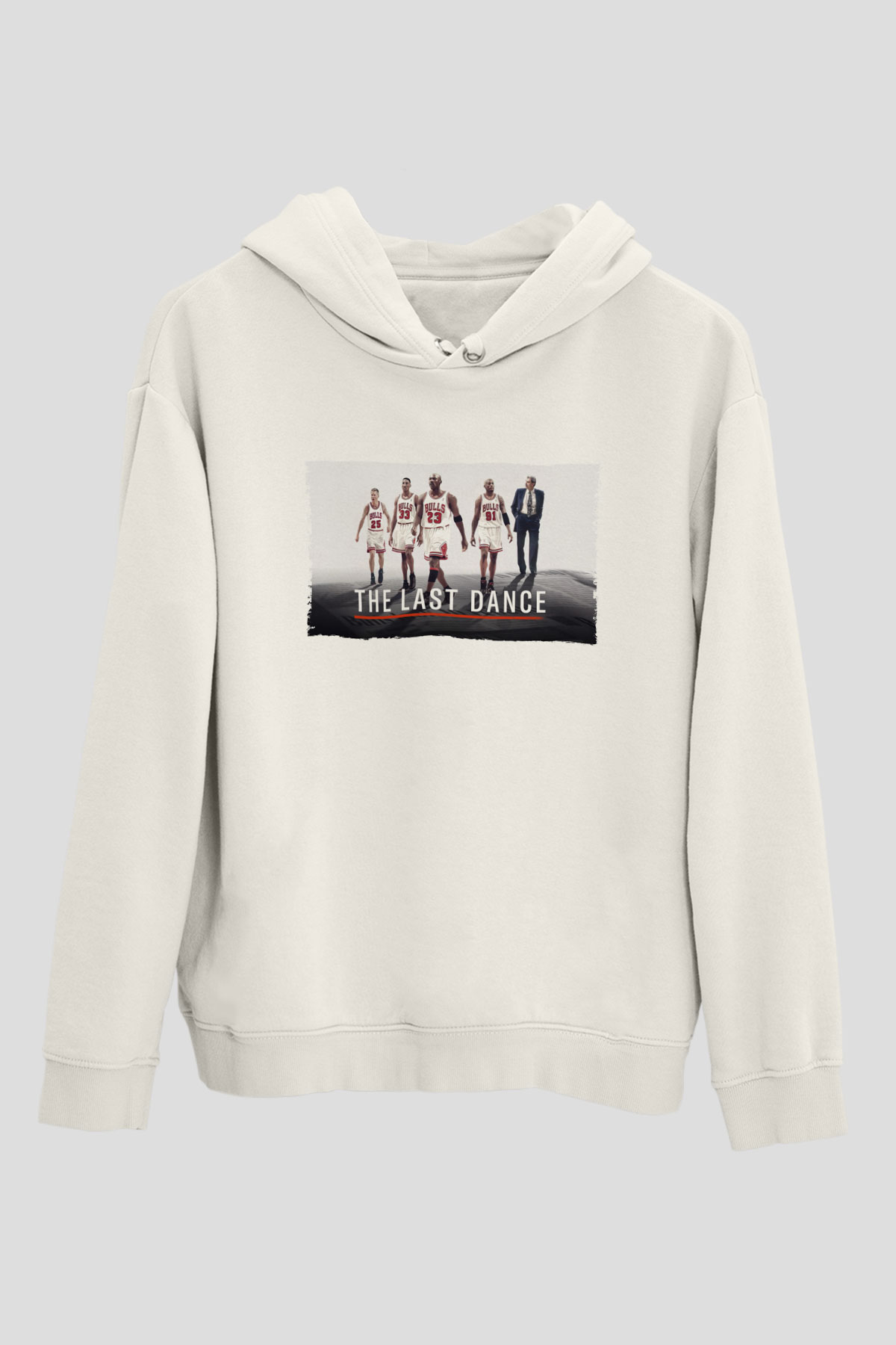 Unisex The Last Dance Baskılı Beyaz Kapüşonlu Sweatshirt