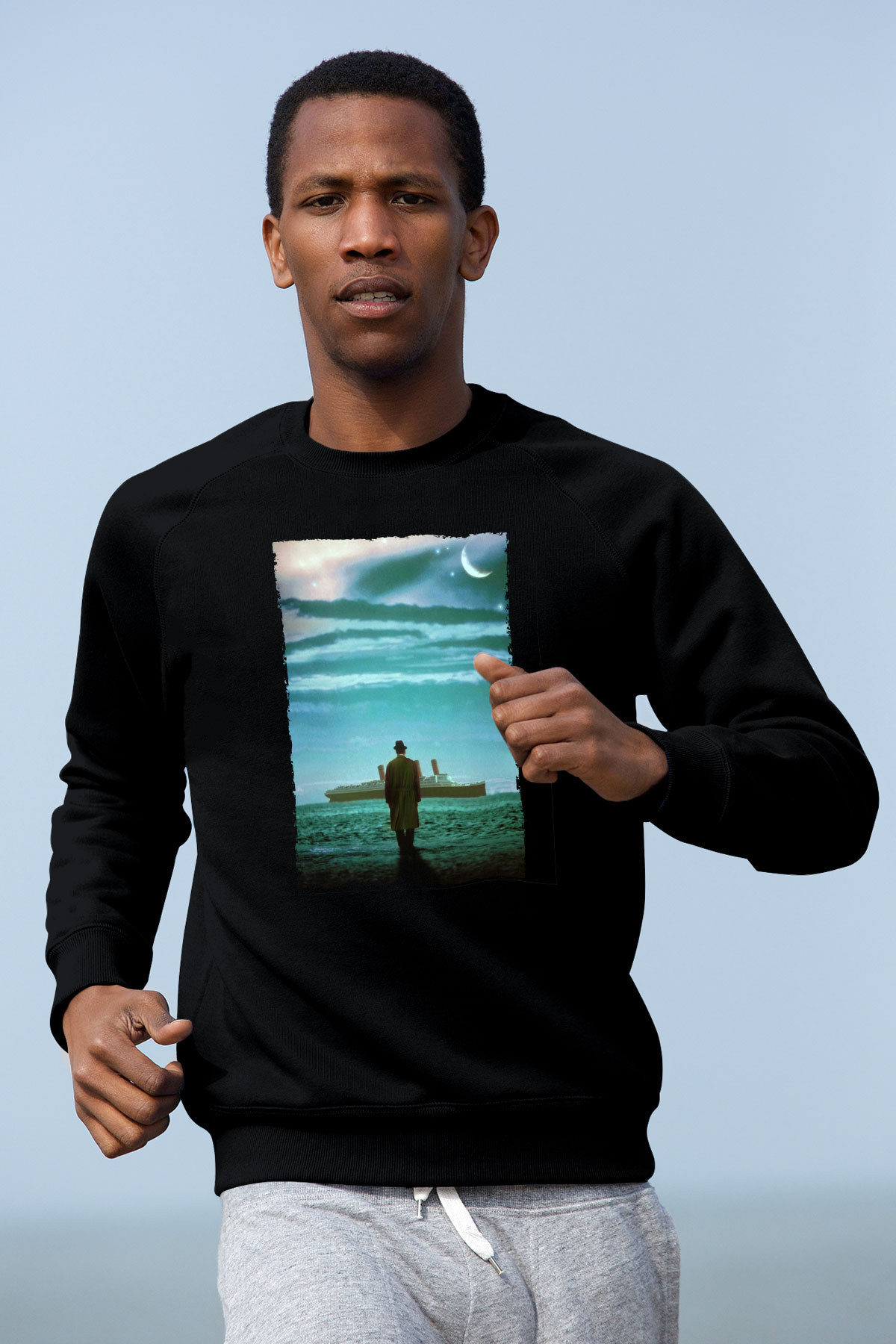 Unisex The Legend of 1900 Baskılı Siyah Sweatshirt