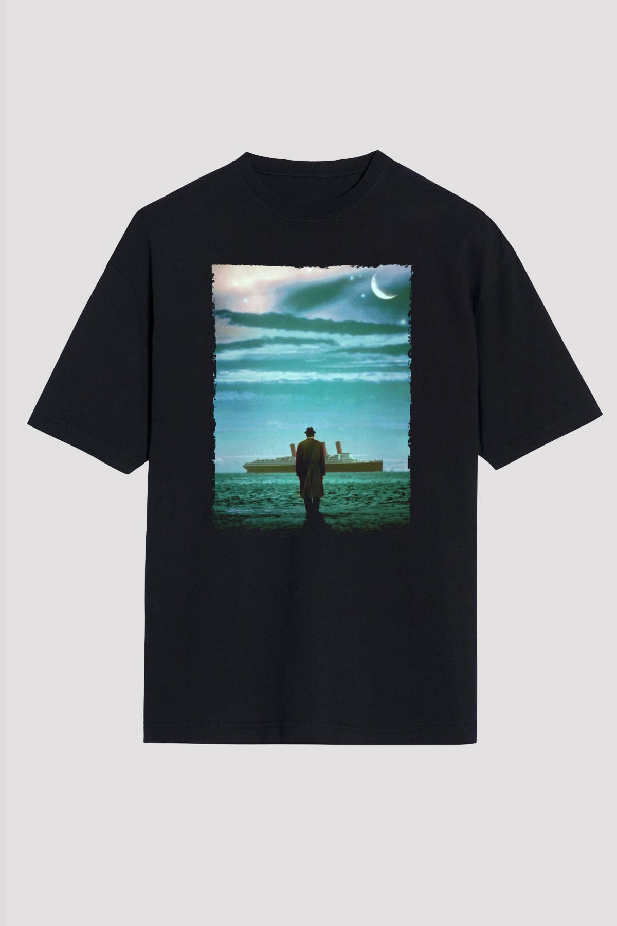Unisex The Legend of 1900 Baskılı Siyah Oversize Tişört