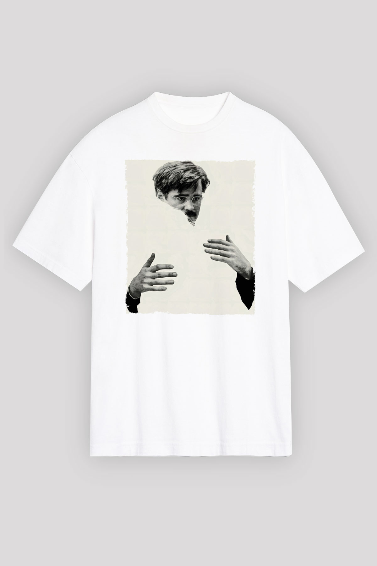 Unisex The Lobster Baskılı Beyaz Oversize Oversize T-shirt