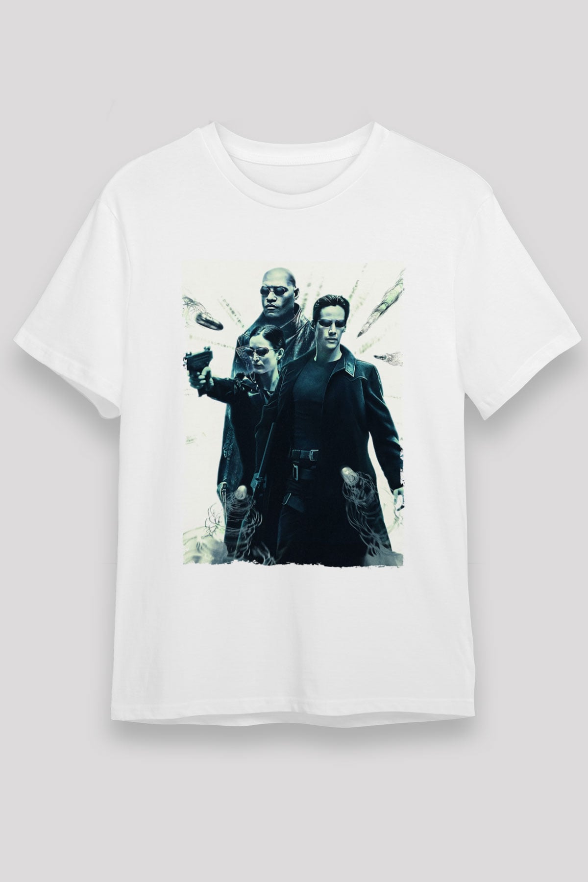 The Matrix Baskılı Beyaz Tshirt