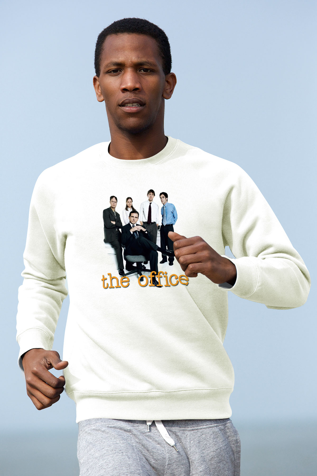 Unisex The Office Baskılı Beyaz Sweatshirt