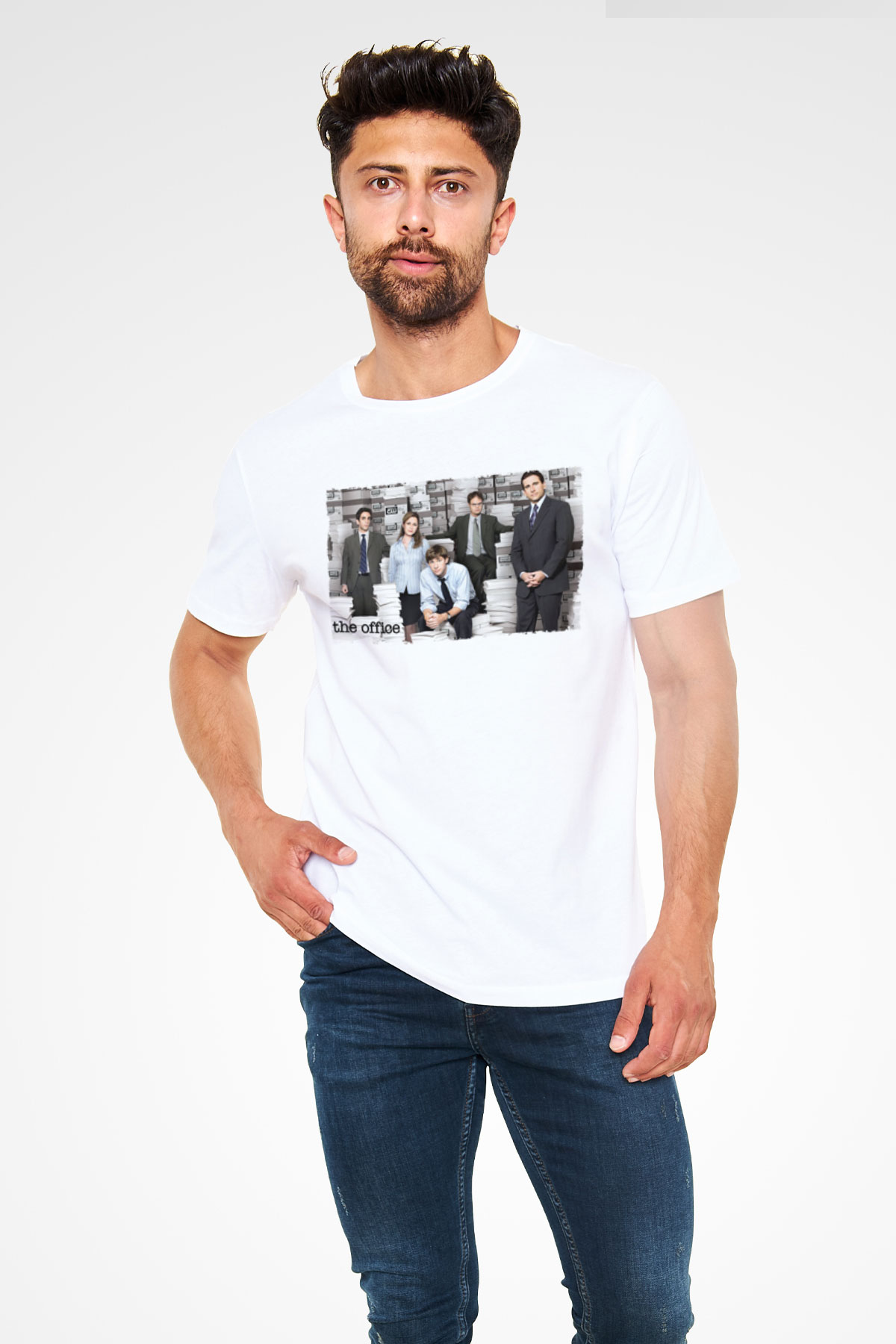 The Office Baskılı Beyaz Tişört