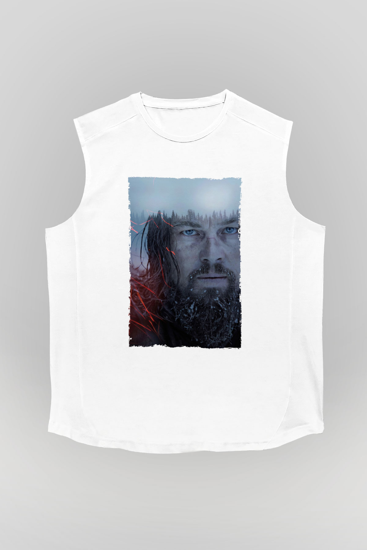 Unisex The Revenant Baskılı Beyaz Kolsuz T-shirt