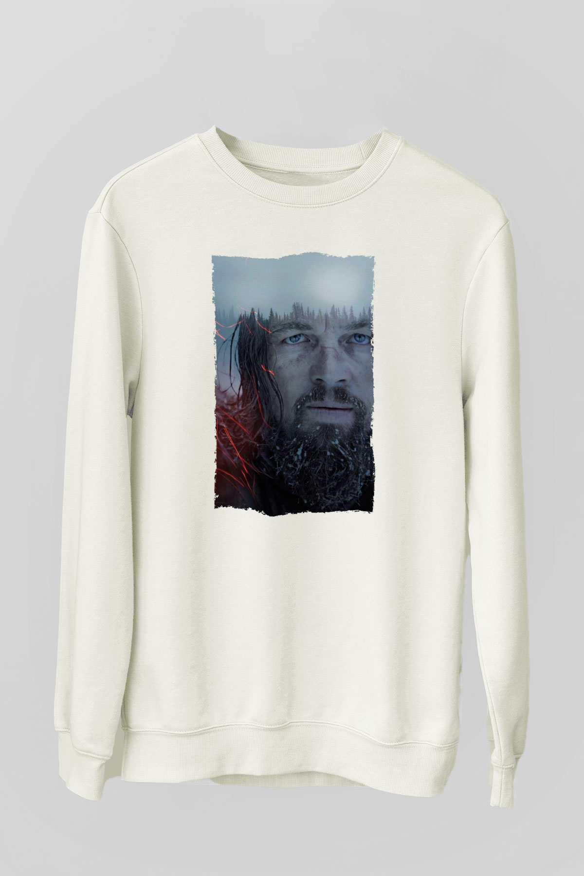 Unisex The Revenant Baskılı Beyaz Sweatshirt