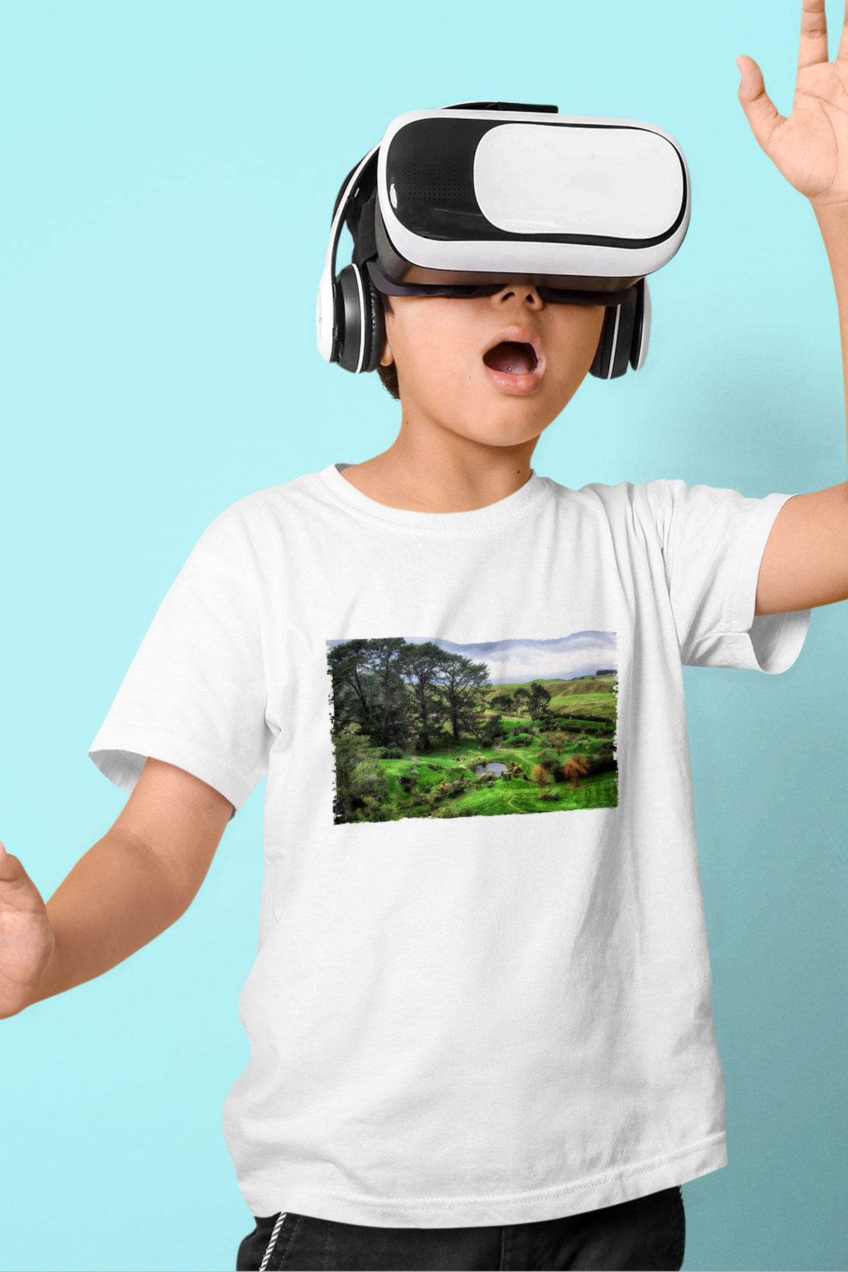 Unisex The Shire Baskılı Beyaz Çocuk Tshirt