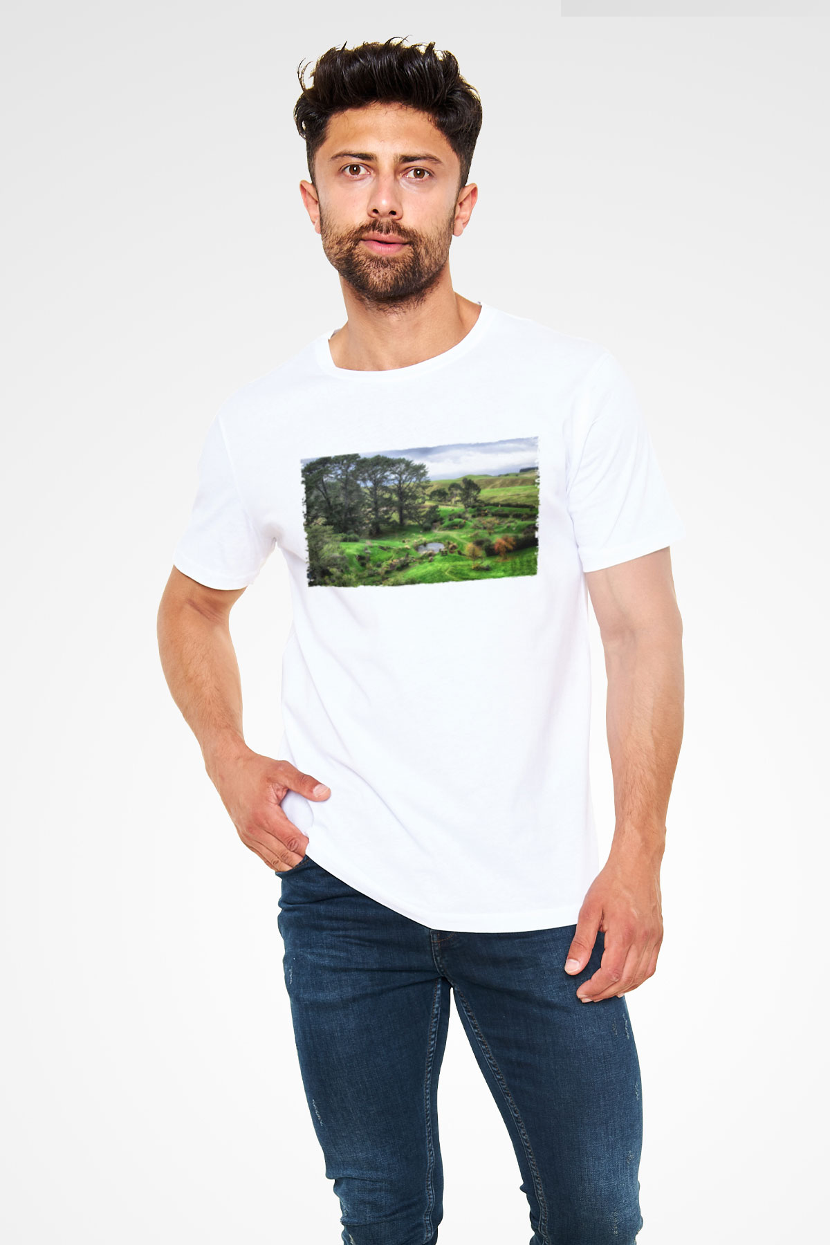 The Shire Baskılı Beyaz Tshirt
