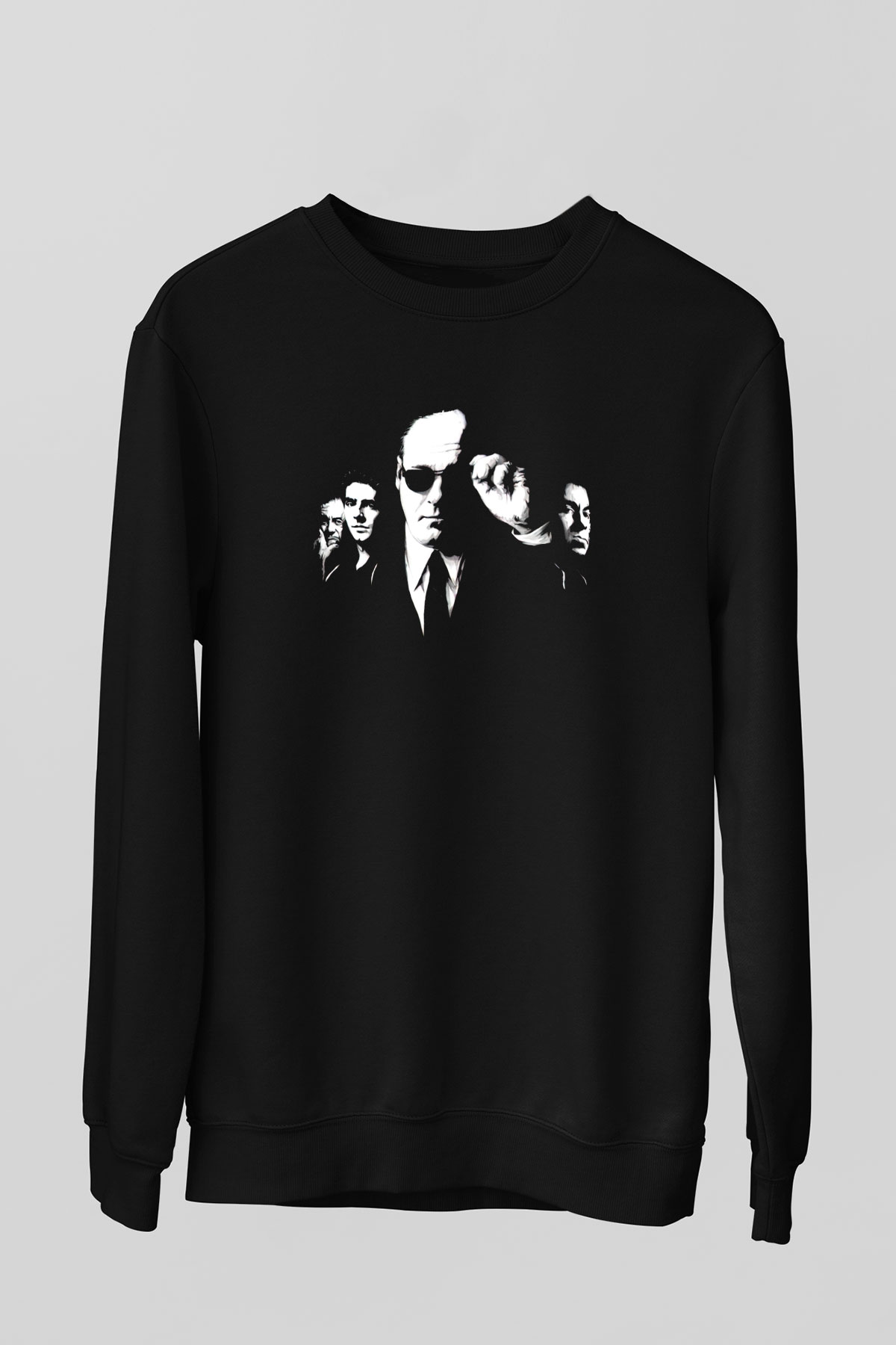 Unisex The Sopranos Baskılı Siyah Unisex Sweatshirt