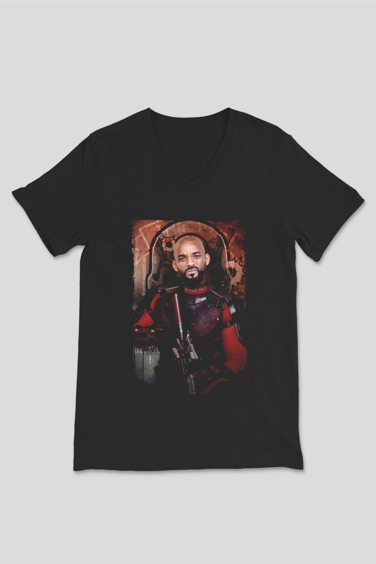 Unisex The Suicide Squad İntihar Timi (The Suicide Squad) Baskılı Siyah V Yaka Tişört