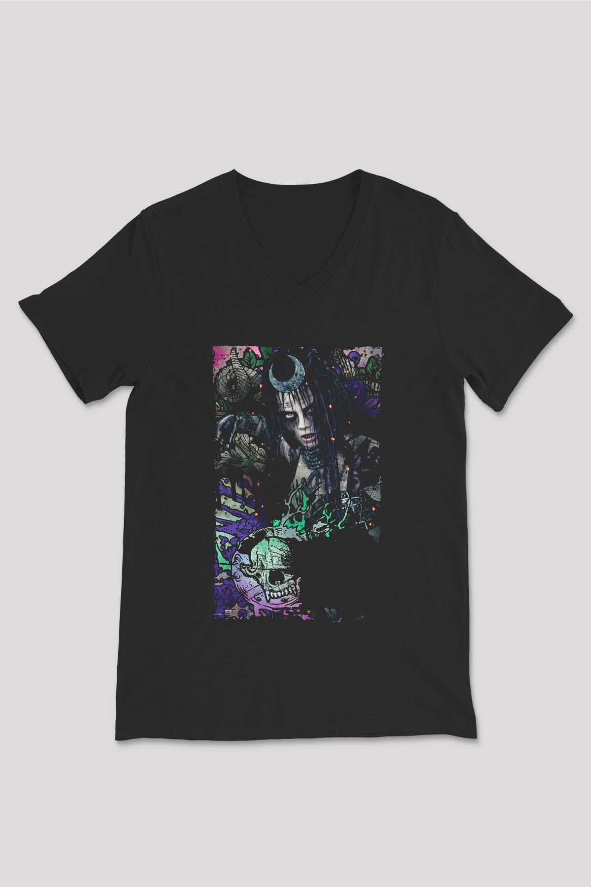 Unisex The Suicide Squad İntihar Timi (The Suicide Squad) Baskılı Siyah Unisex V Yaka Tişört