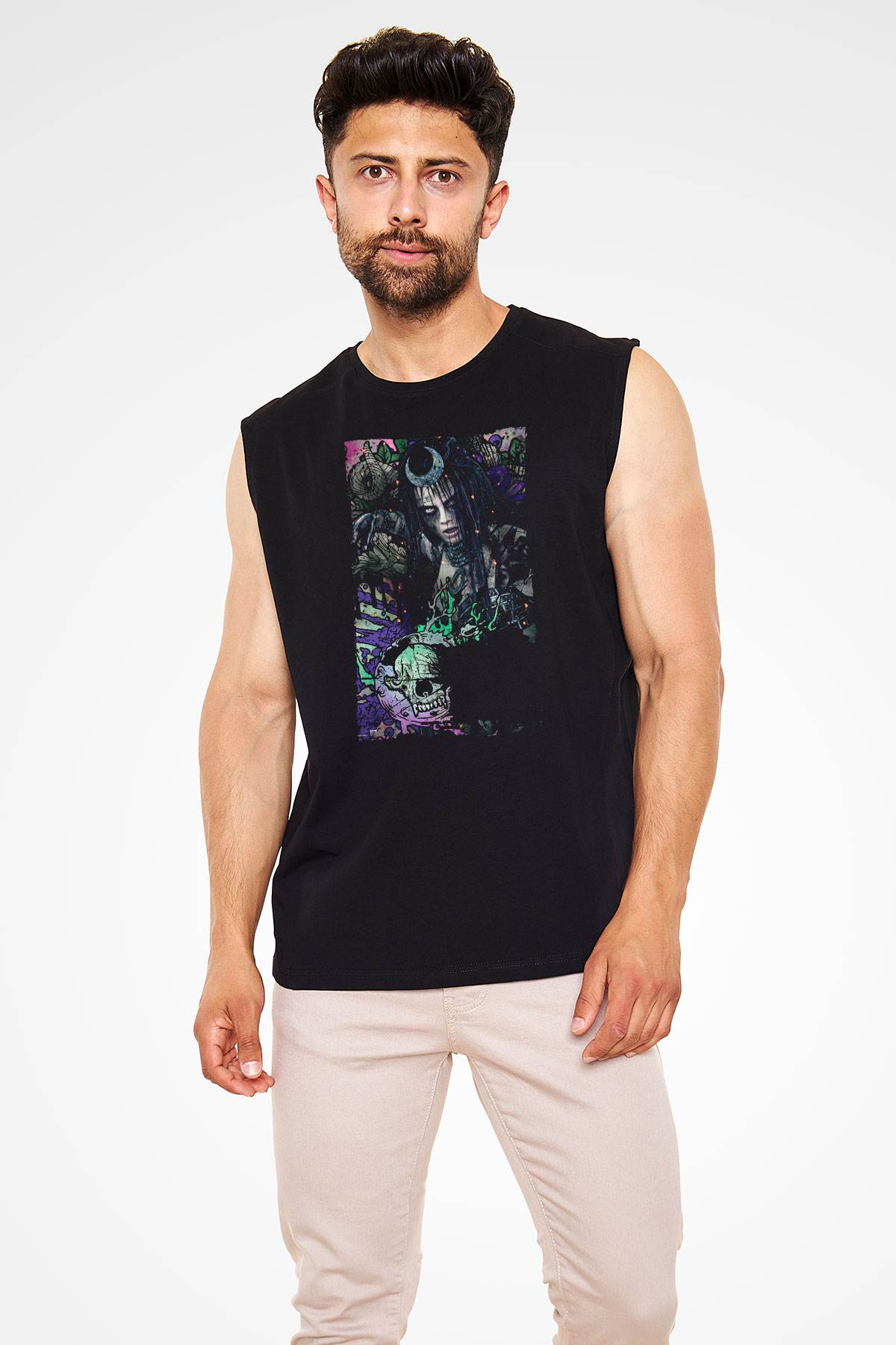 Unisex The Suicide Squad İntihar Timi (The Suicide Squad) Baskılı Siyah Unisex Kolsuz Tişört