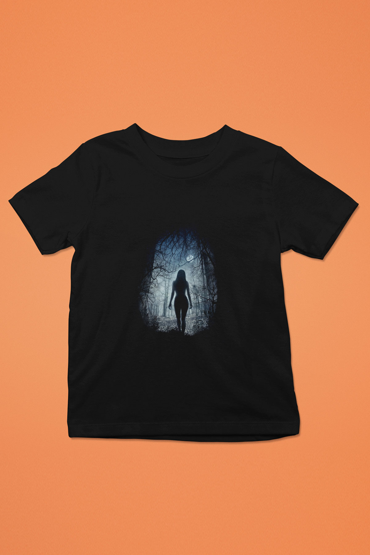 Unisex The Witch Baskılı Siyah Çocuk T-Shirt