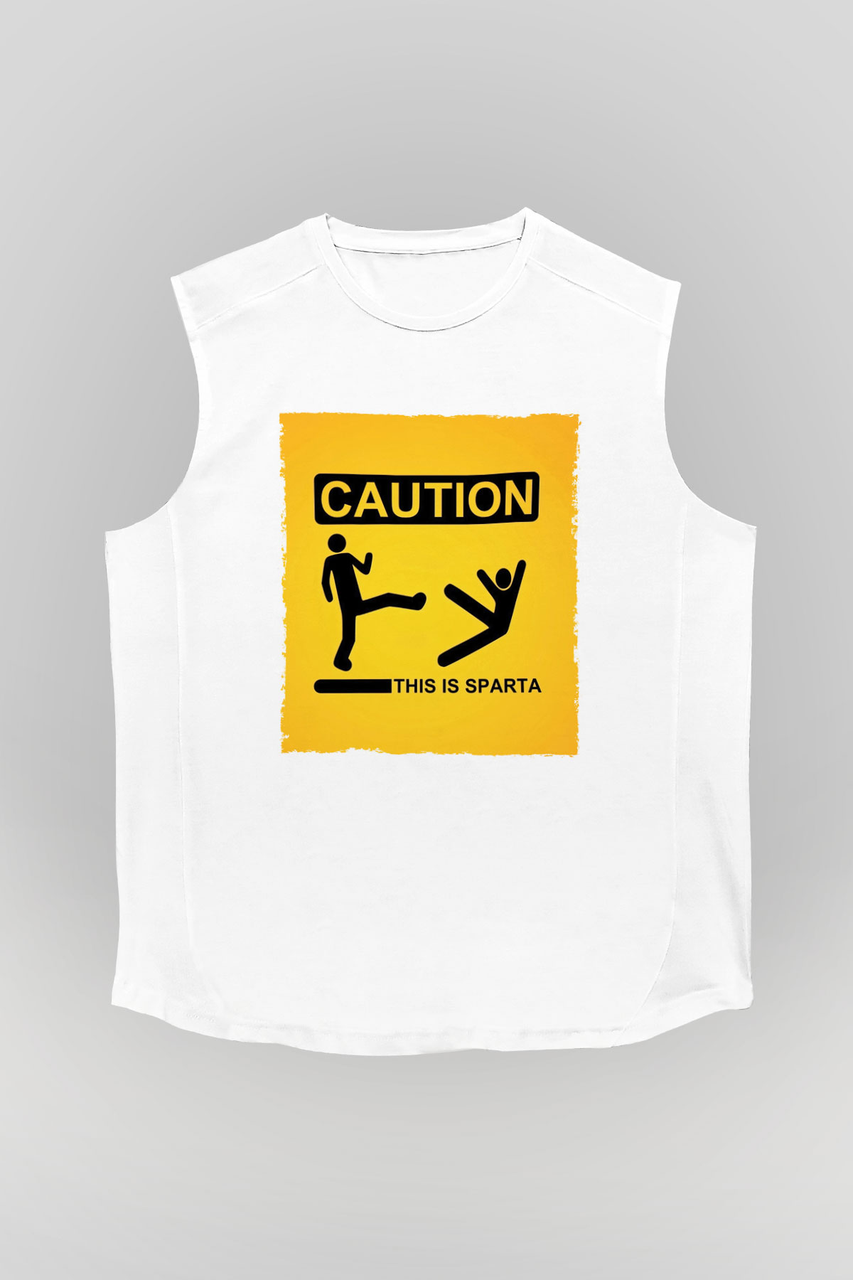 Unisex This is Sparta Baskılı Beyaz Kolsuz Tshirt