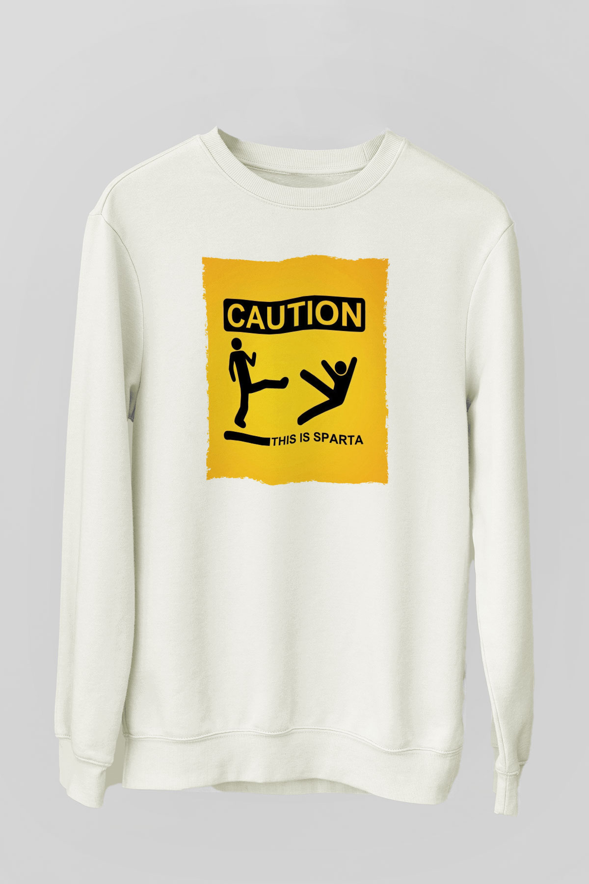 Unisex This is Sparta Baskılı Beyaz Sweatshirt
