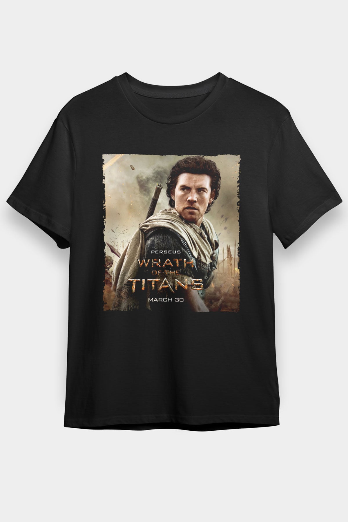 Titanların Öfkesi (Wrath of the Titans) Baskılı Siyah Tshirt