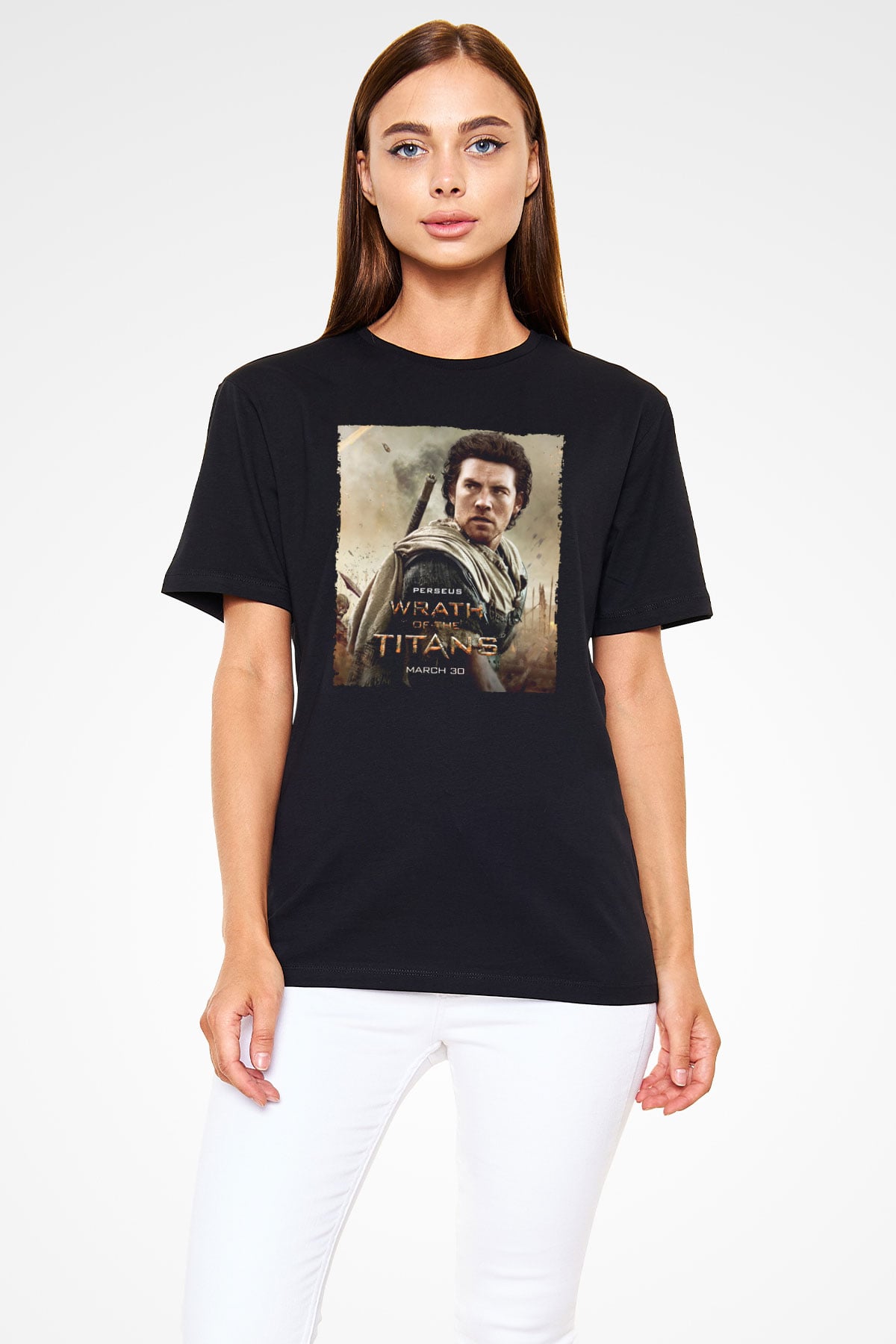 Titanların Öfkesi (Wrath of the Titans) Baskılı Siyah Tshirt