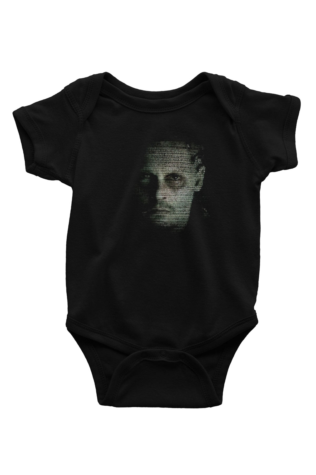 Unisex Transcendence Baskılı Siyah Bebek Body - Zıbın