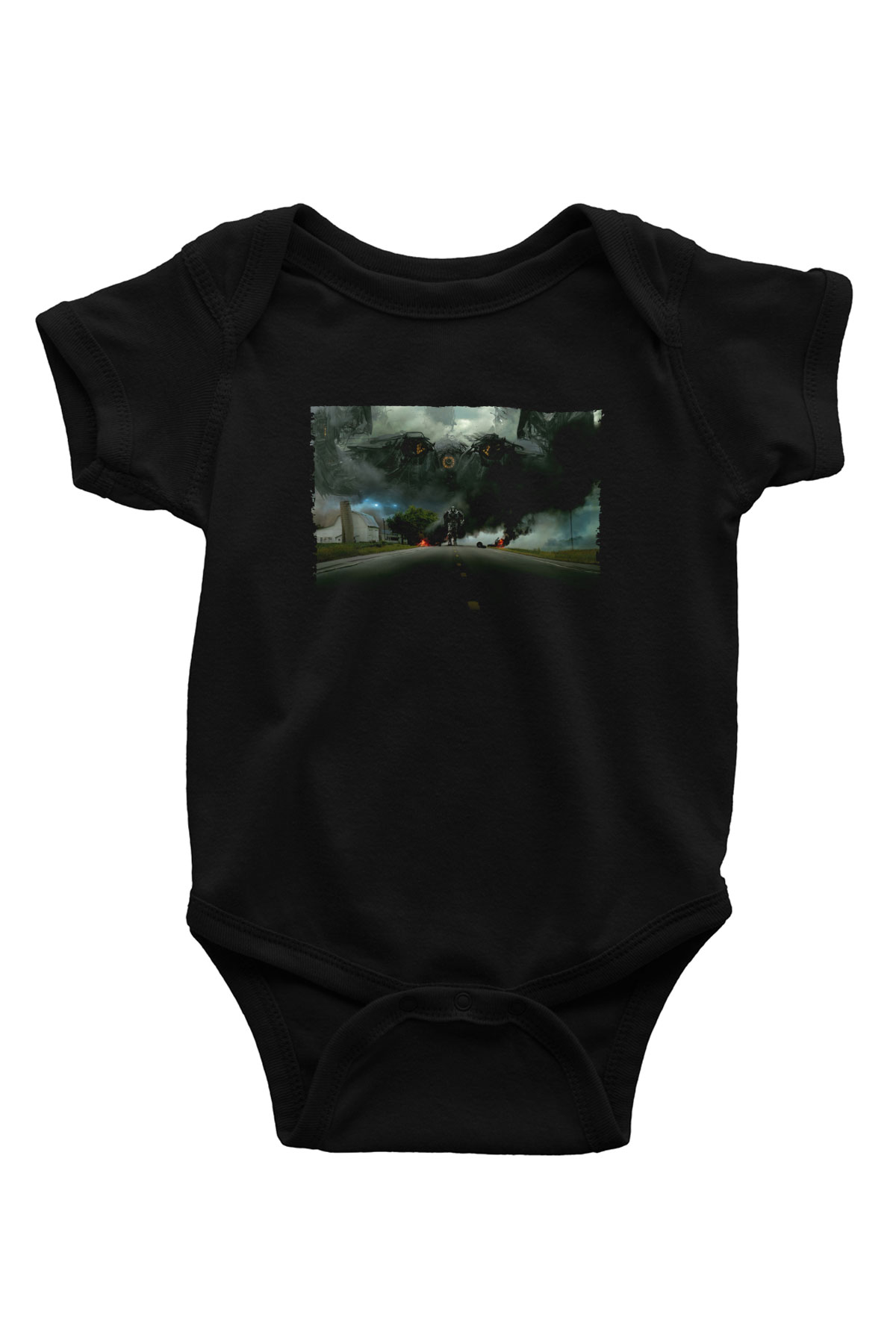 Unisex Transformers 4 Baskılı Siyah Bebek Body - Zıbın
