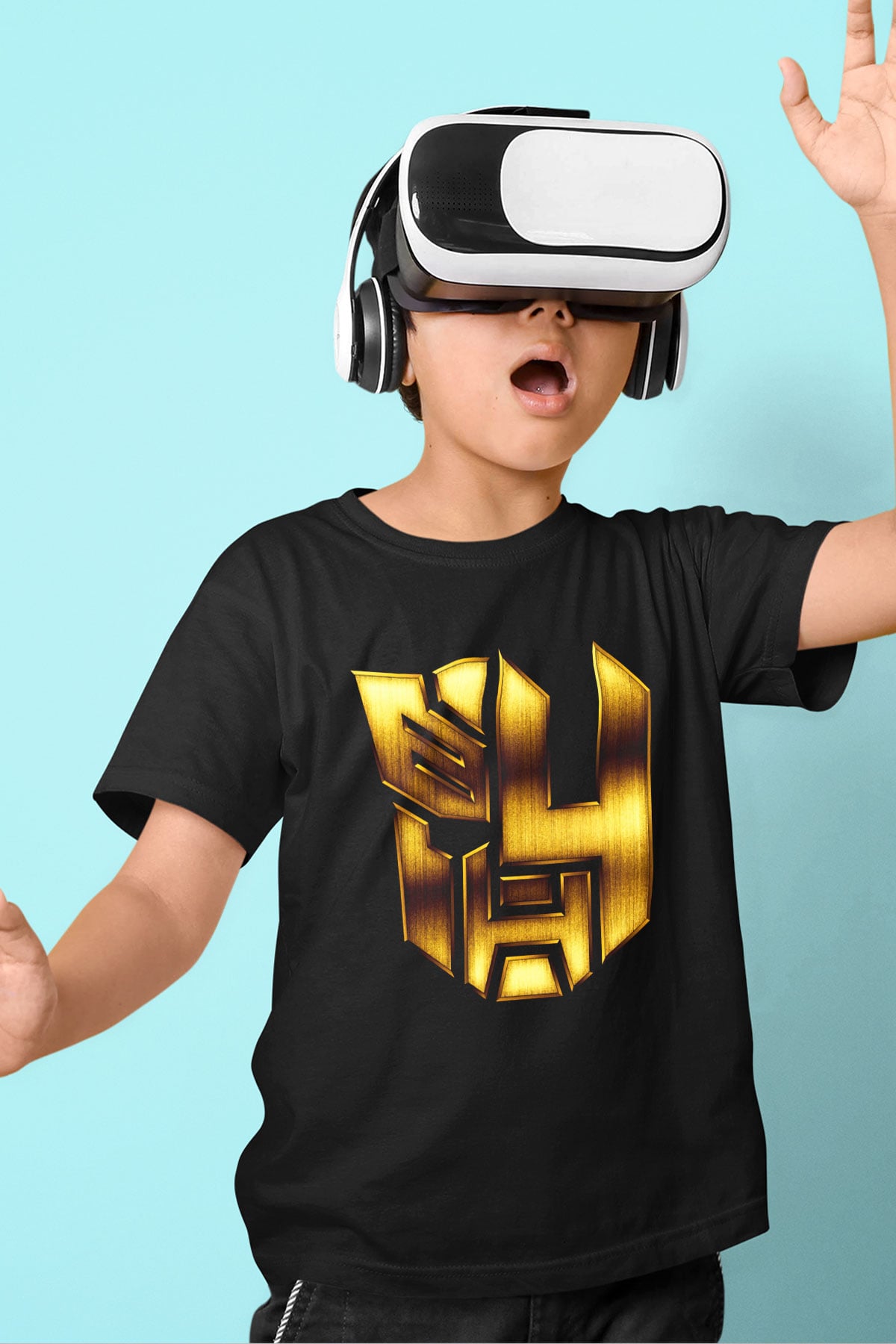 Unisex Transformers 4 Baskılı Siyah Çocuk Tişört