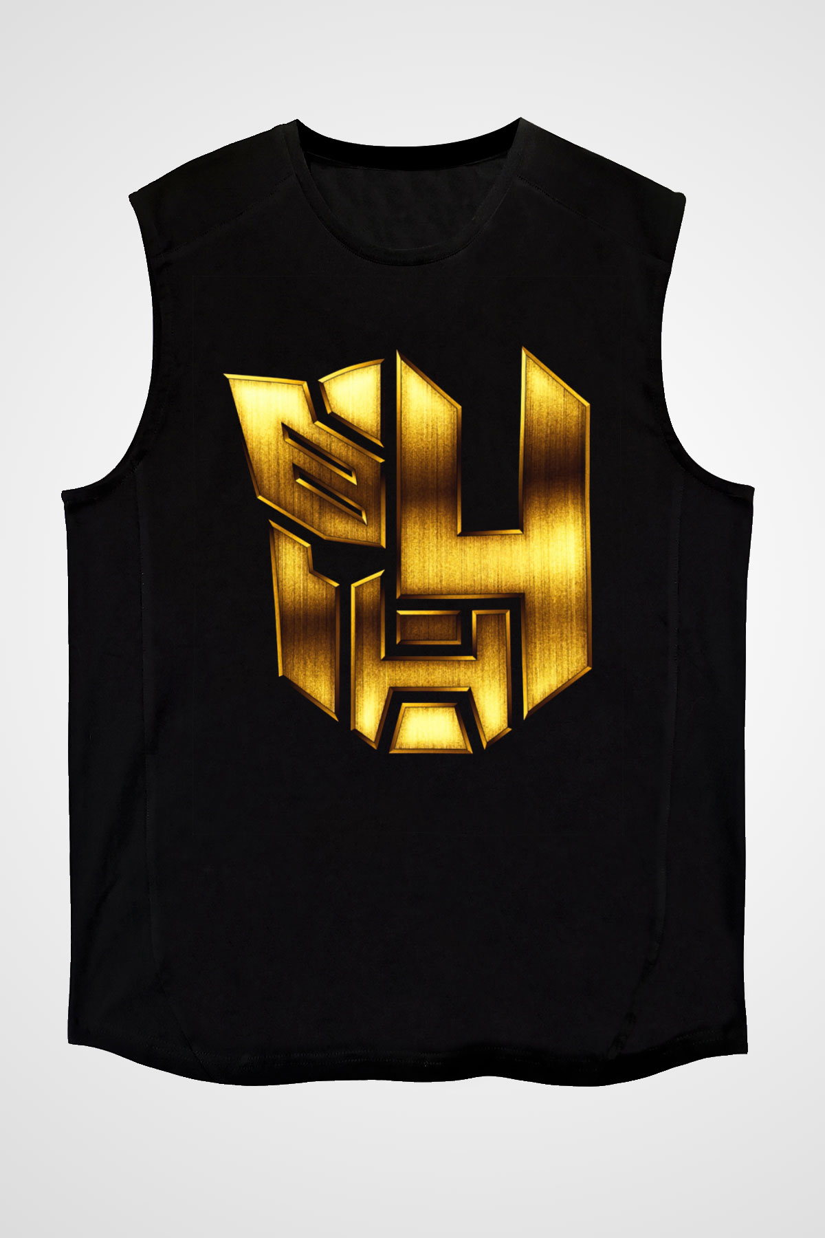 Unisex Transformers 4 Baskılı Siyah Kolsuz Tişört